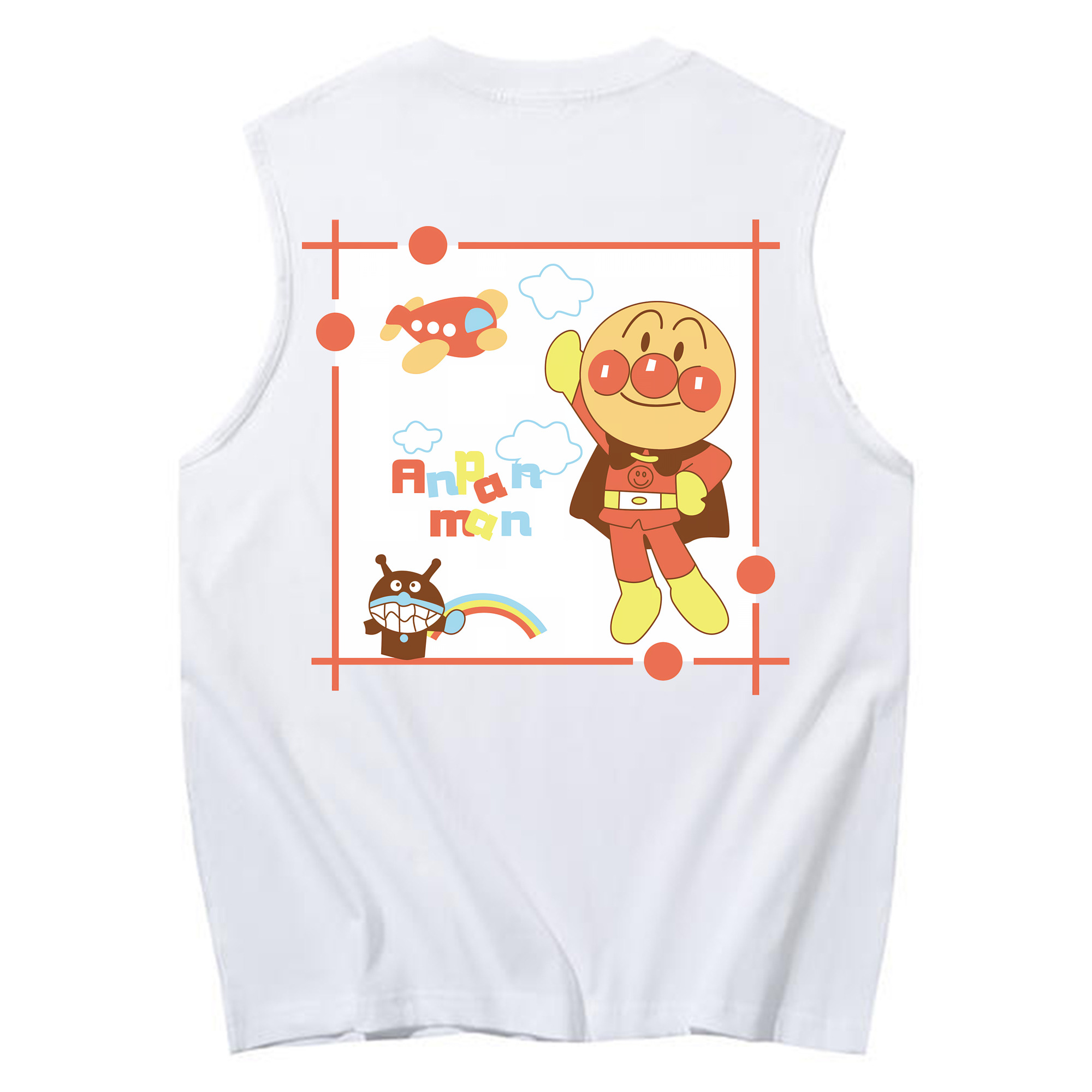 （画像用） アンパンマン Anpanman コットン100％タンクトップ（背面プリント）