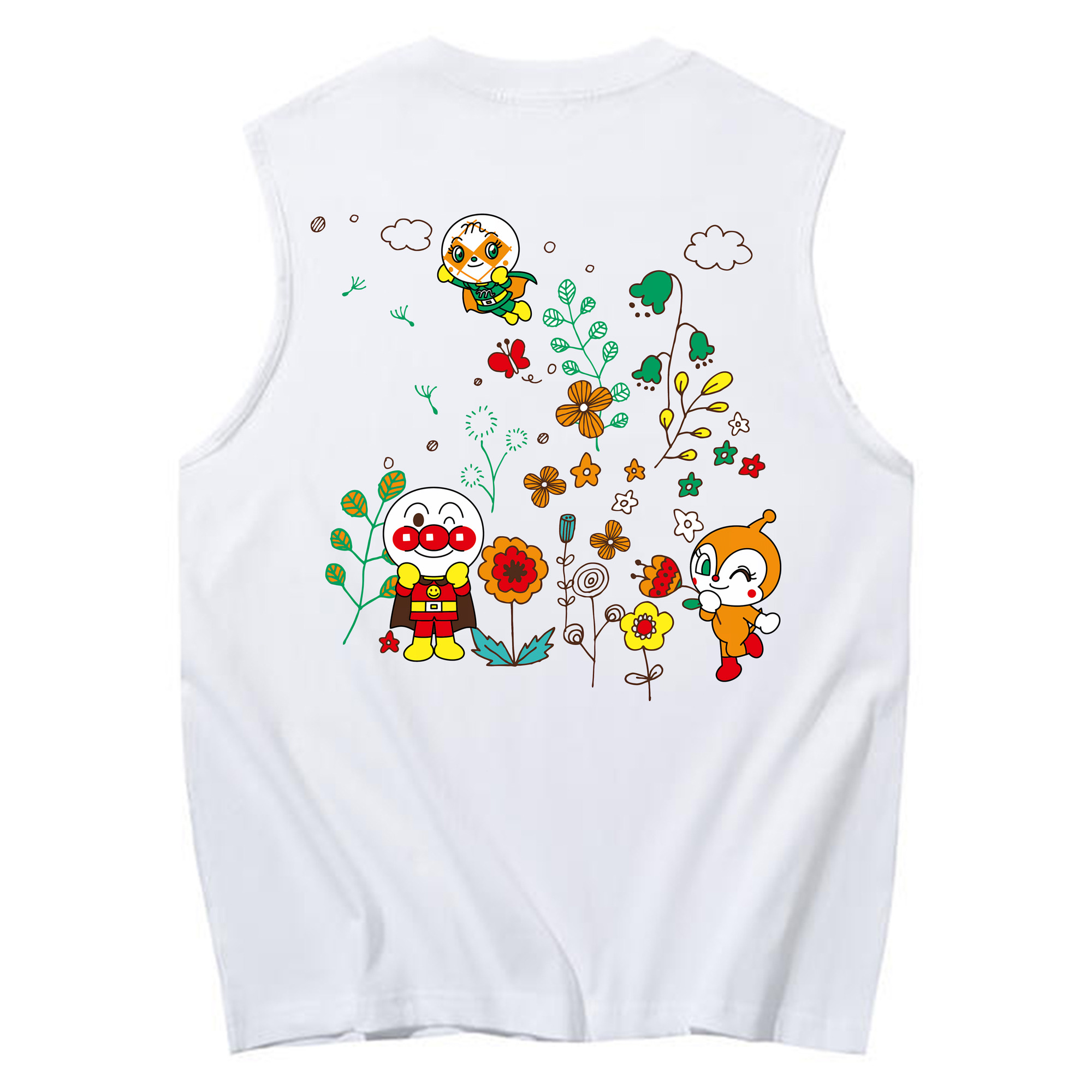 （画像用） アンパンマン Anpanman コットン100％タンクトップ（背面プリント）