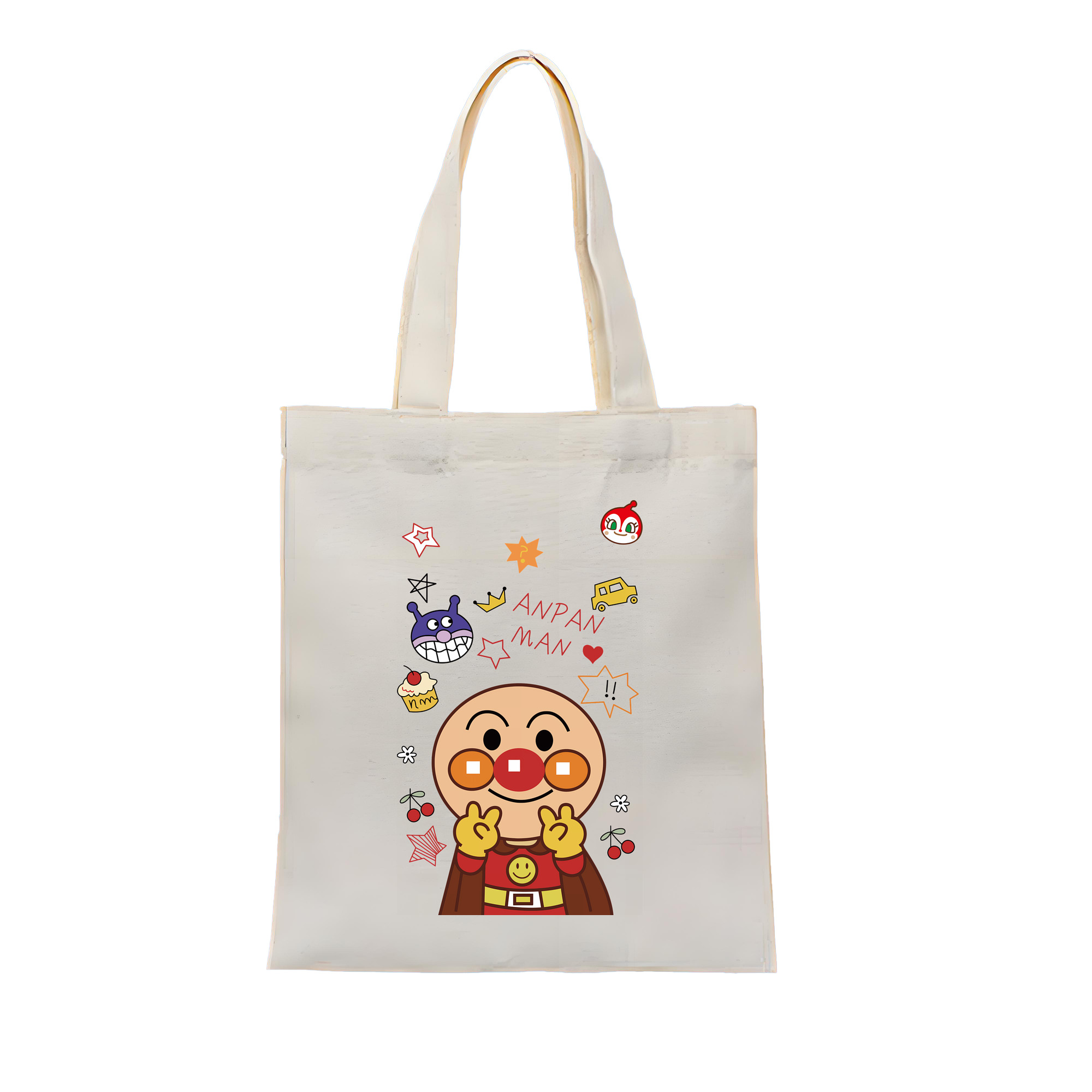 （画像用） アンパンマン Anpanman 縦型キャンバス生地手提げバッグ　トートバッグ