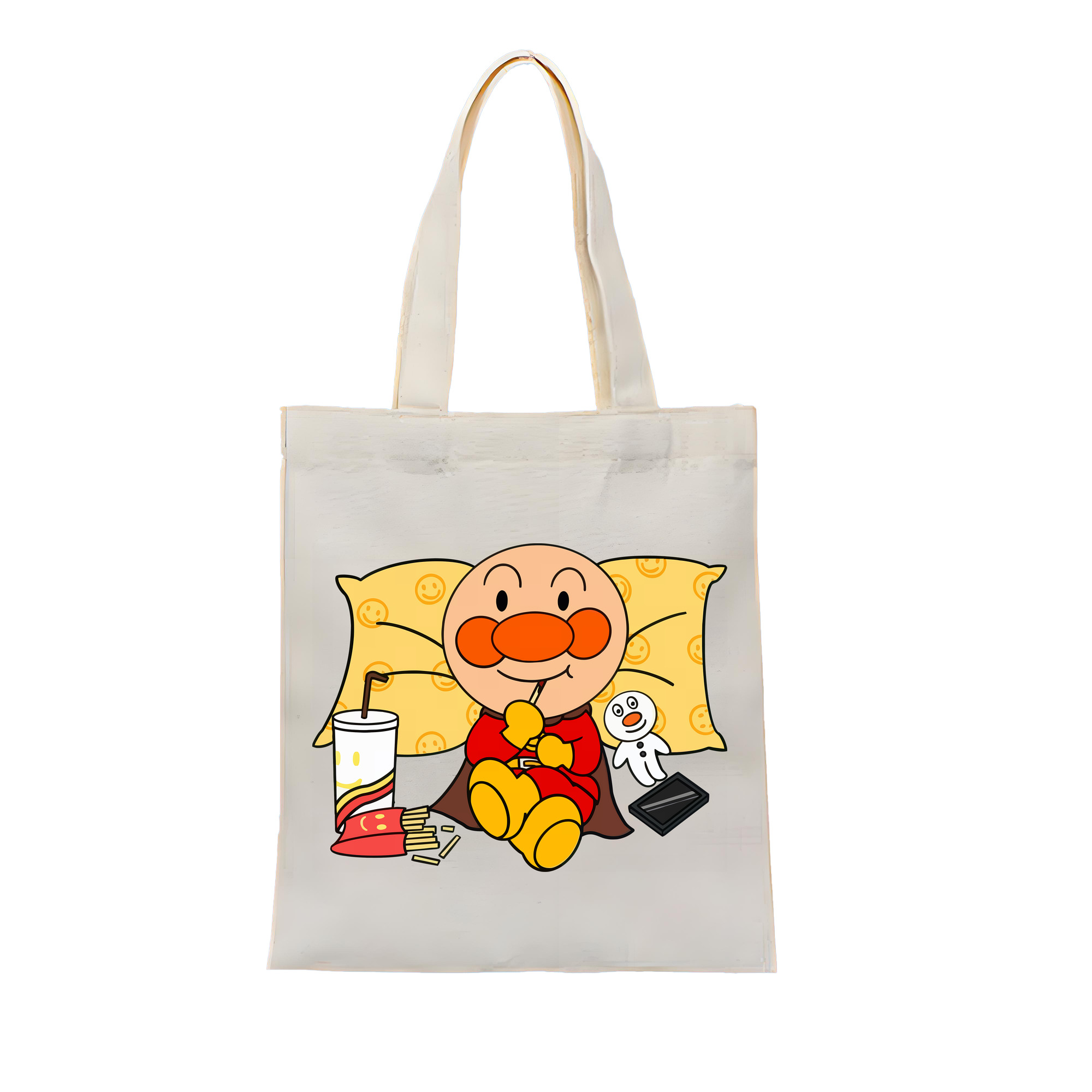 （画像用） アンパンマン Anpanman 縦型キャンバス生地手提げバッグ　トートバッグ