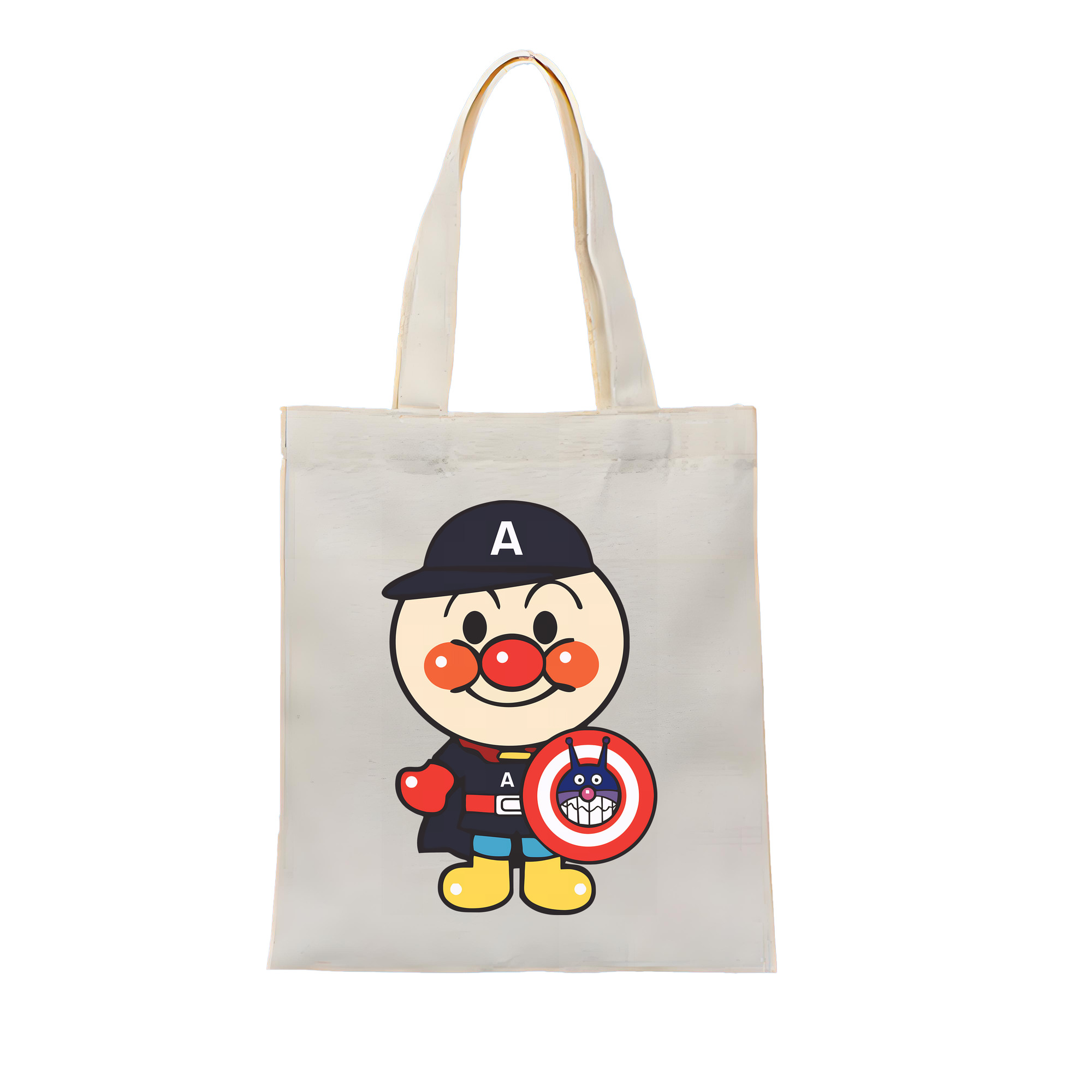 （画像用） アンパンマン Anpanman 縦型キャンバス生地手提げバッグ　トートバッグ