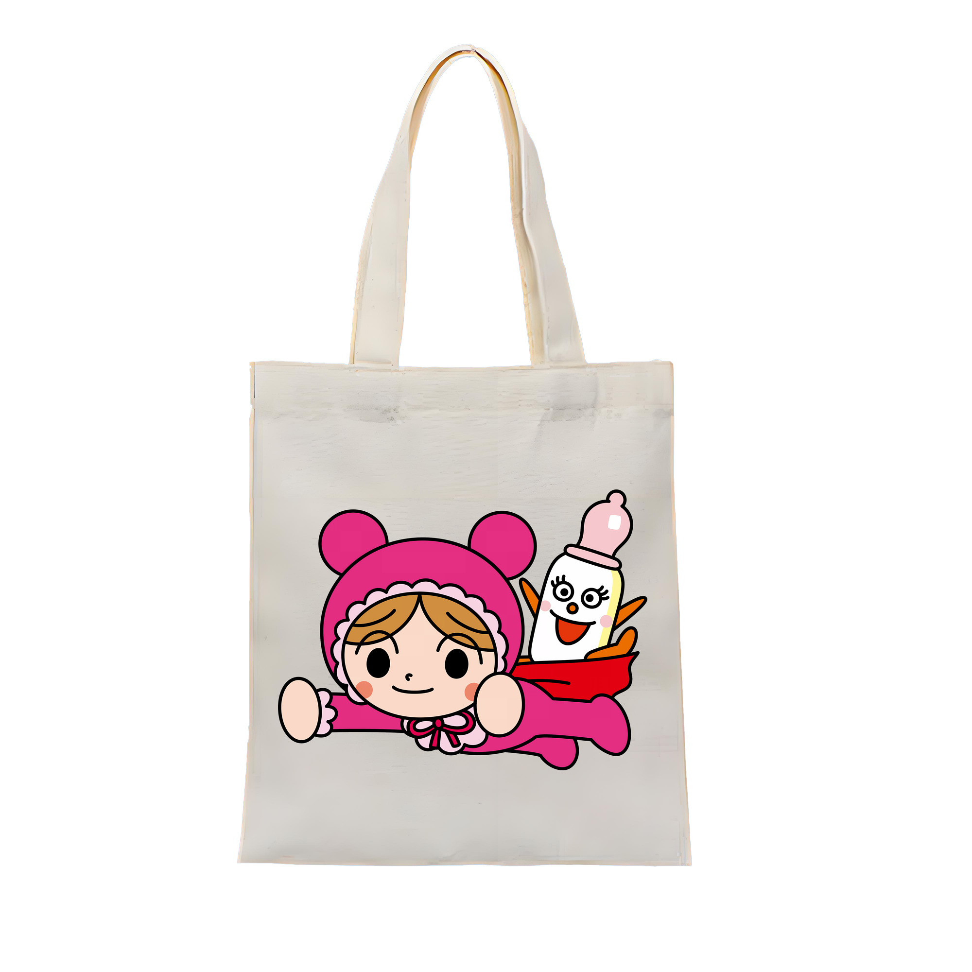 （画像用） アンパンマン Anpanman 縦型キャンバス生地手提げバッグ　トートバッグ