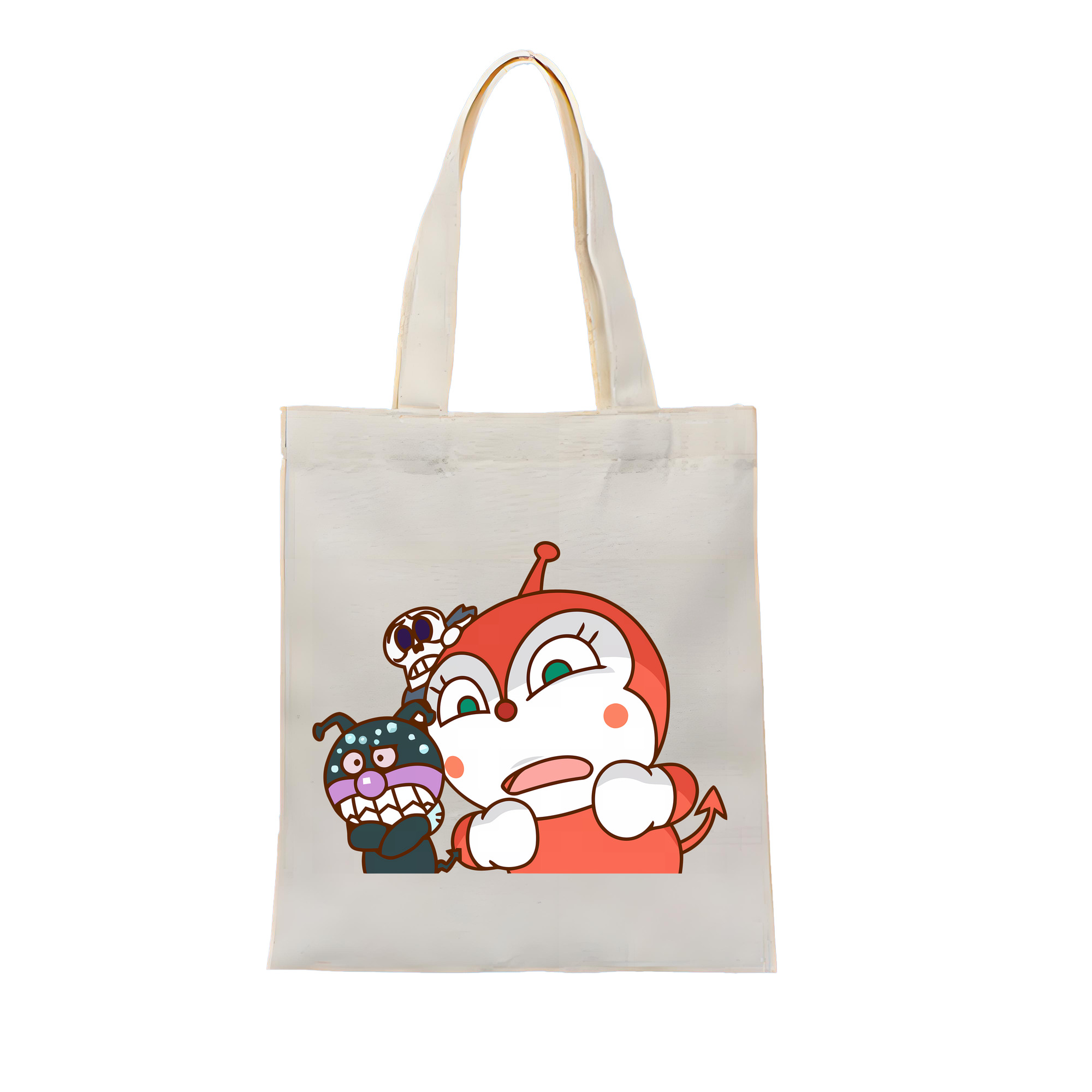 （画像用） アンパンマン Anpanman 縦型キャンバス生地手提げバッグ　トートバッグ