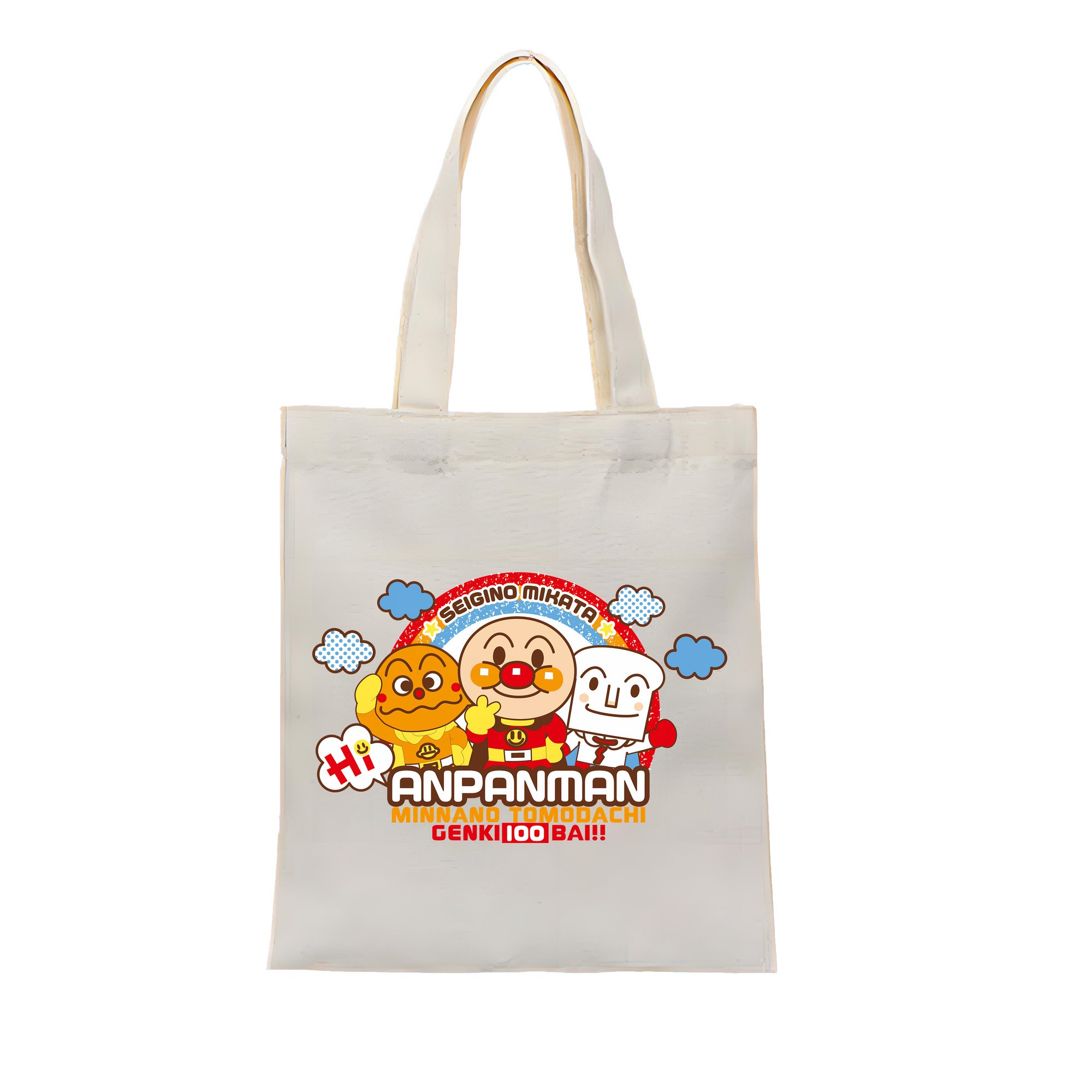 （画像用） アンパンマン Anpanman 縦型キャンバス生地手提げバッグ　トートバッグ