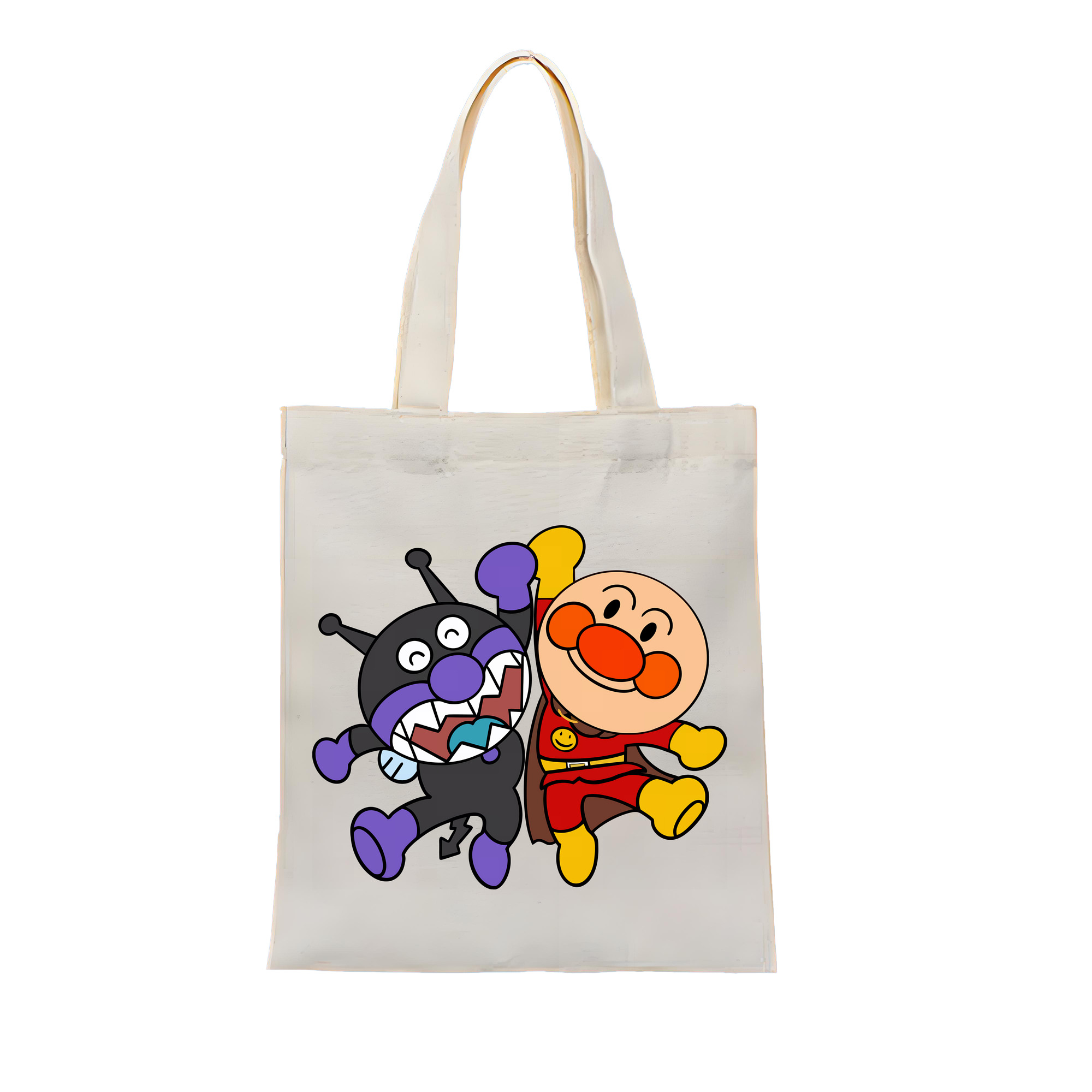 （画像用） アンパンマン Anpanman 縦型キャンバス生地手提げバッグ　トートバッグ