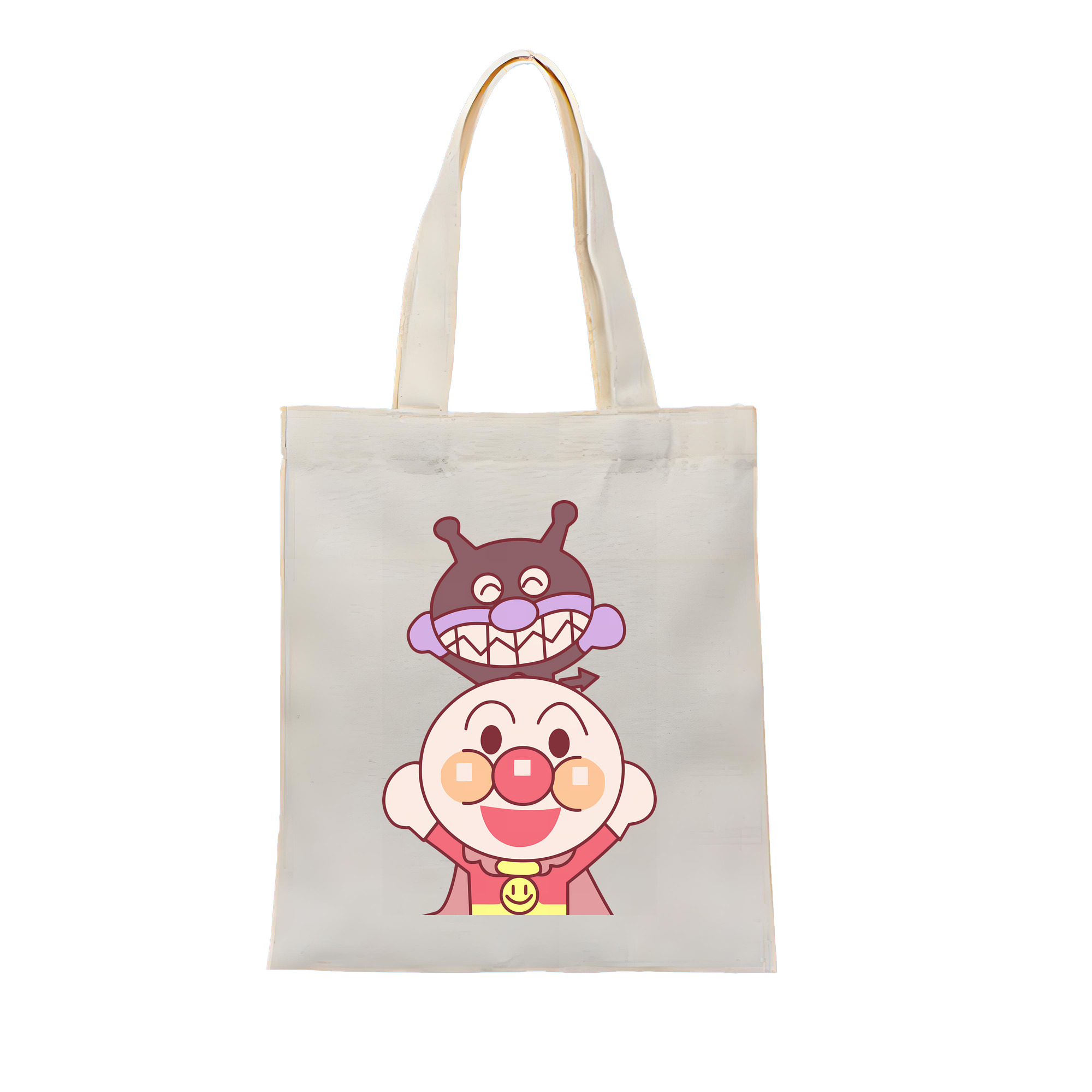 （画像用） アンパンマン Anpanman 縦型キャンバス生地手提げバッグ　トートバッグ