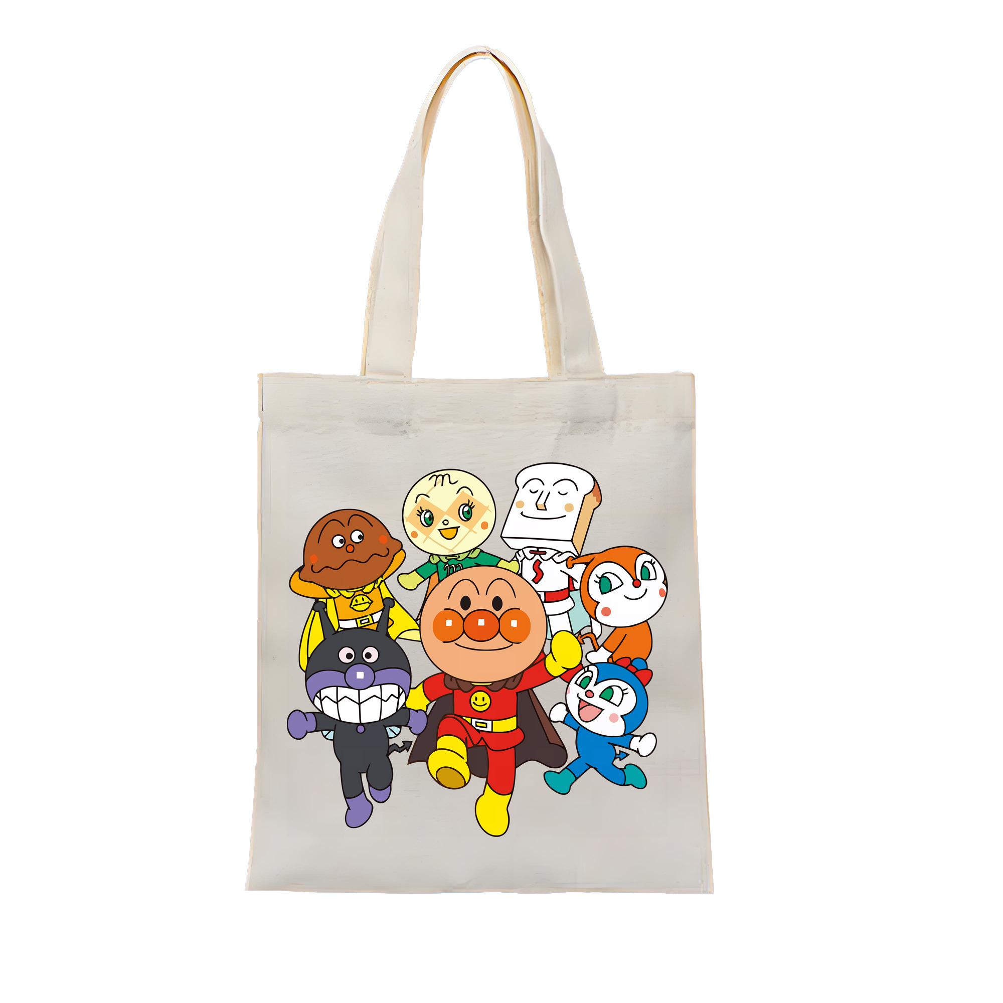 （画像用） アンパンマン Anpanman 縦型キャンバス生地手提げバッグ　トートバッグ