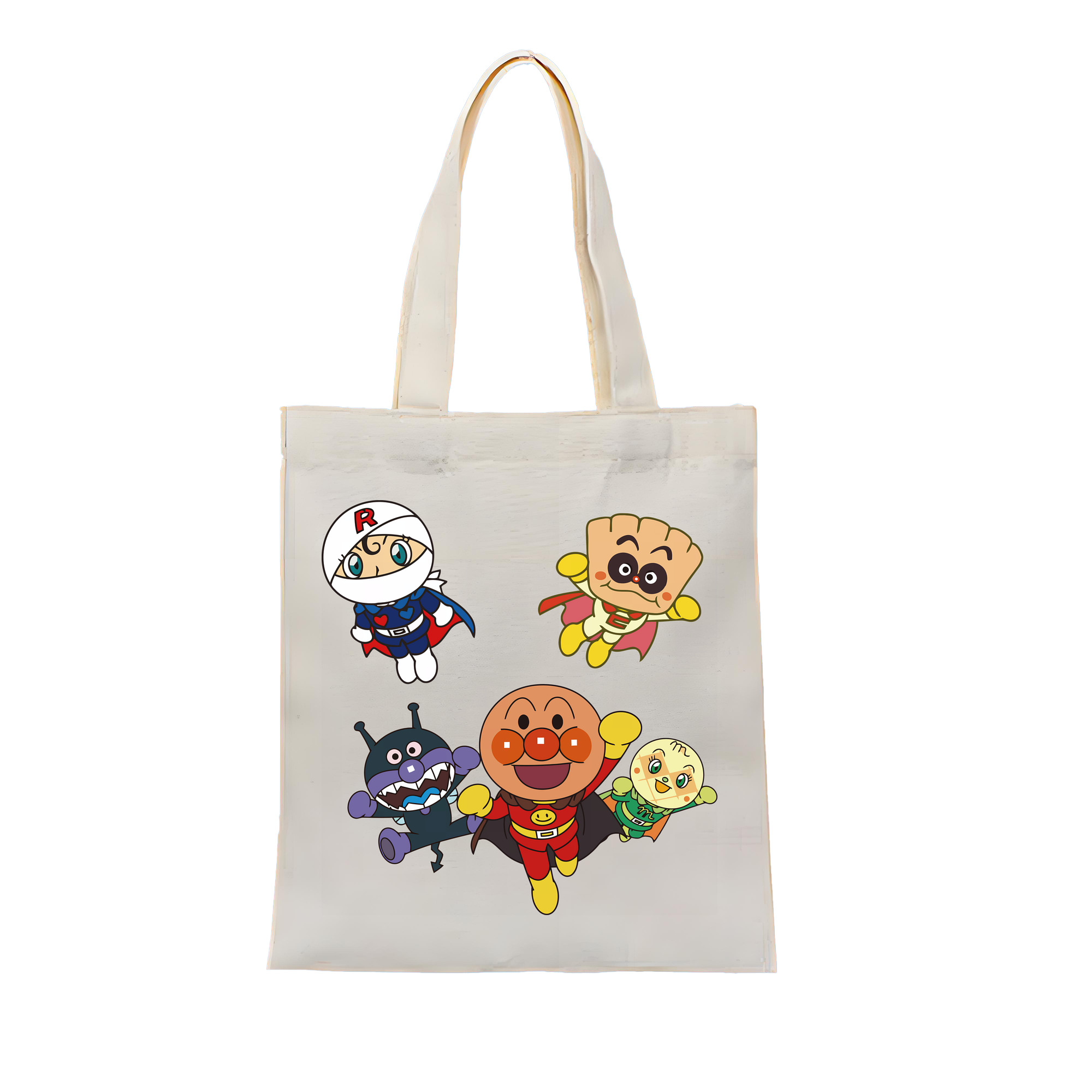 （画像用） アンパンマン Anpanman 縦型キャンバス生地手提げバッグ　トートバッグ