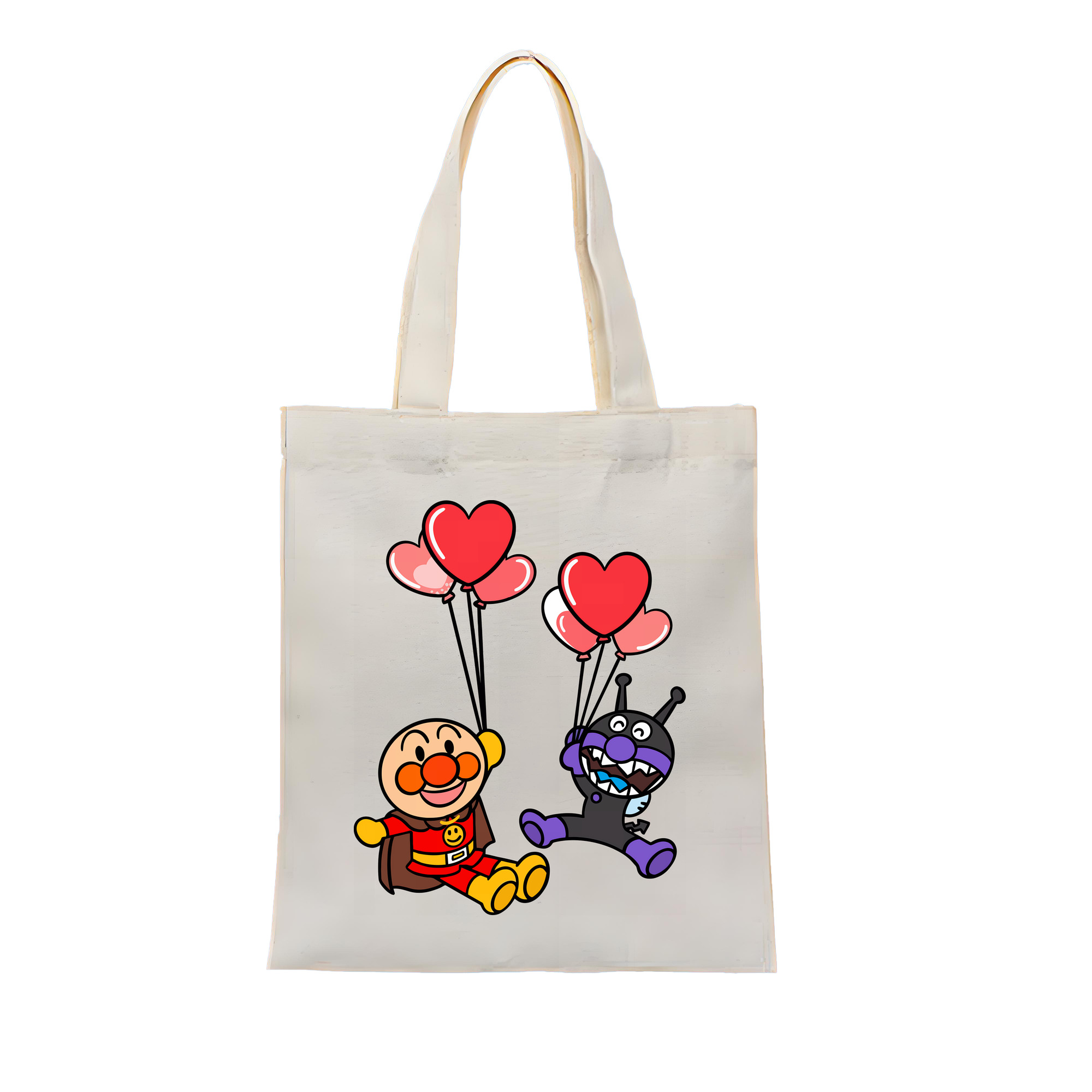 （画像用） アンパンマン Anpanman 縦型キャンバス生地手提げバッグ　トートバッグ