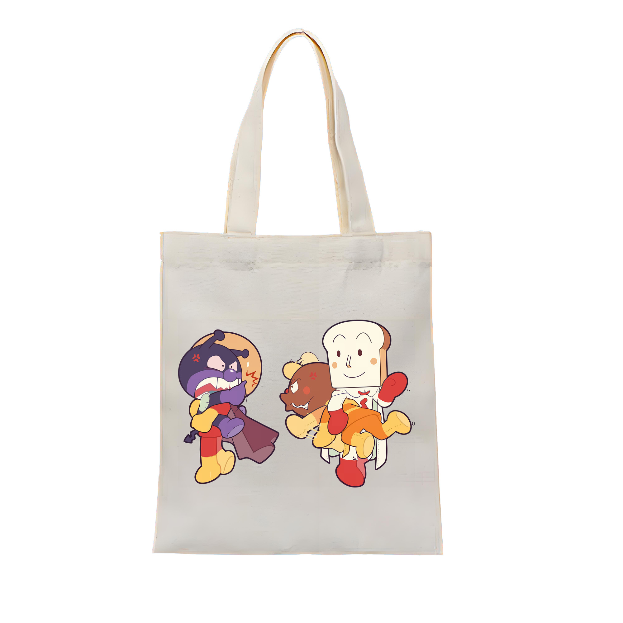（画像用） アンパンマン Anpanman 縦型キャンバス生地手提げバッグ　トートバッグ