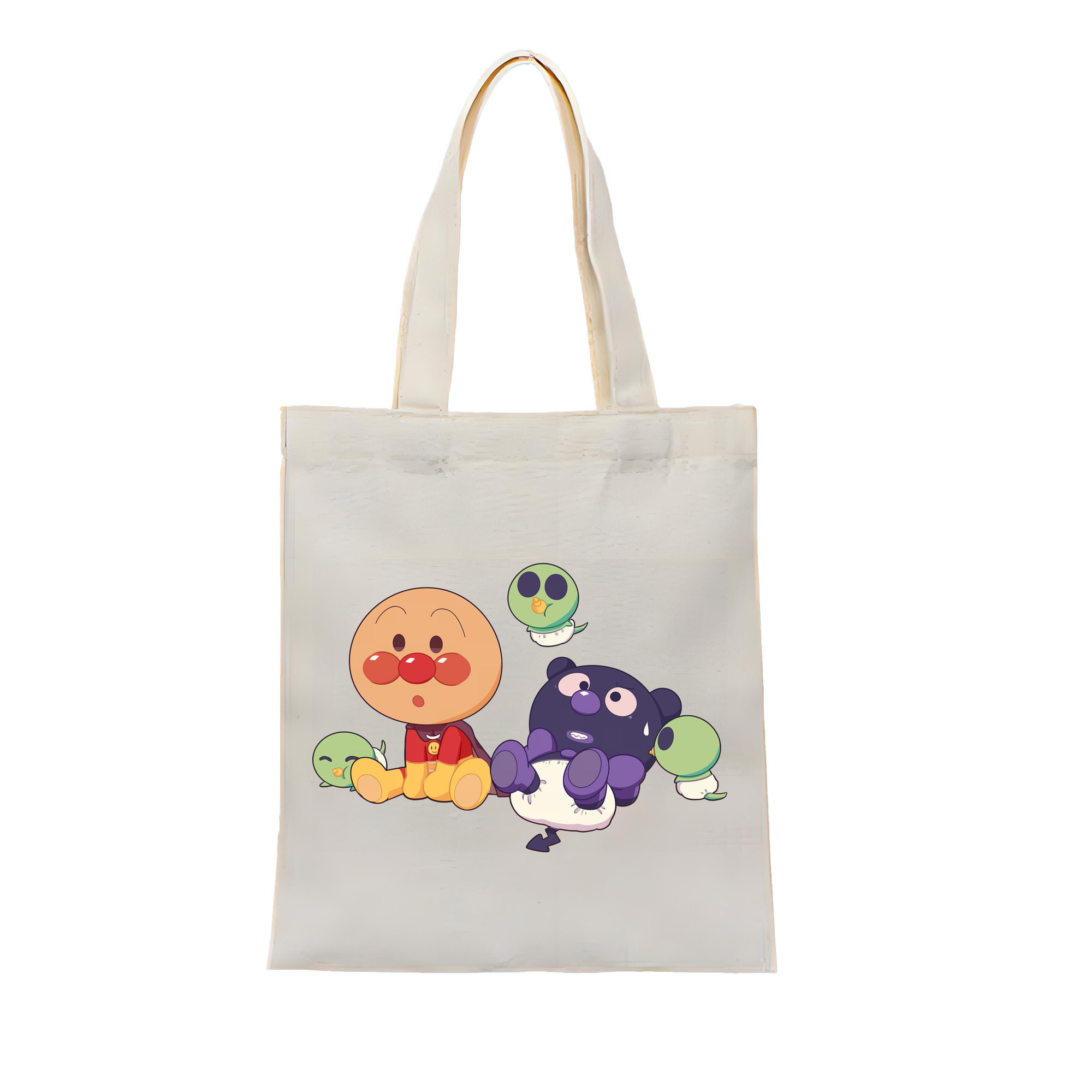 （画像用） アンパンマン Anpanman 縦型キャンバス生地手提げバッグ　トートバッグ