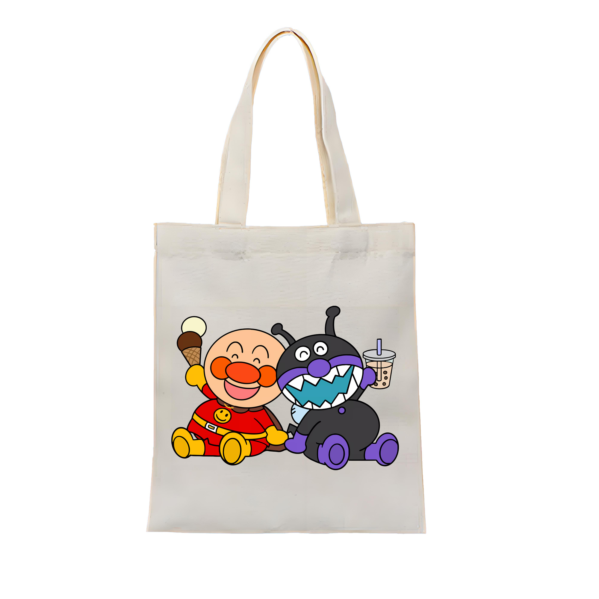 （画像用） アンパンマン Anpanman 縦型キャンバス生地手提げバッグ　トートバッグ