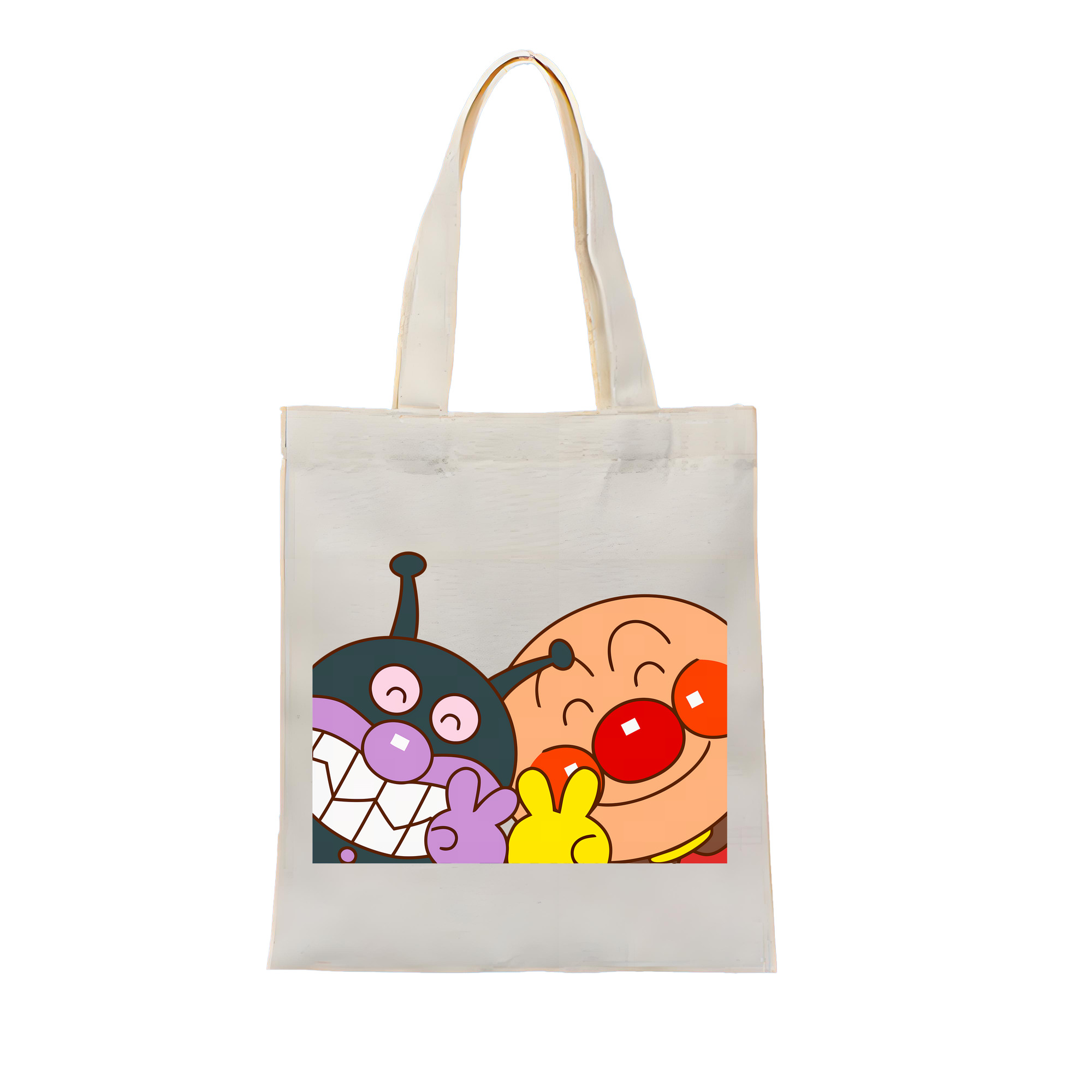 （画像用） アンパンマン Anpanman 縦型キャンバス生地手提げバッグ　トートバッグ