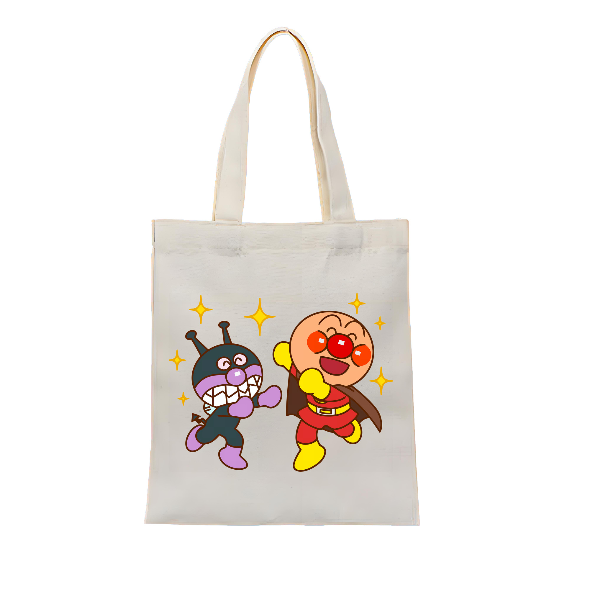 （画像用） アンパンマン Anpanman 縦型キャンバス生地手提げバッグ　トートバッグ