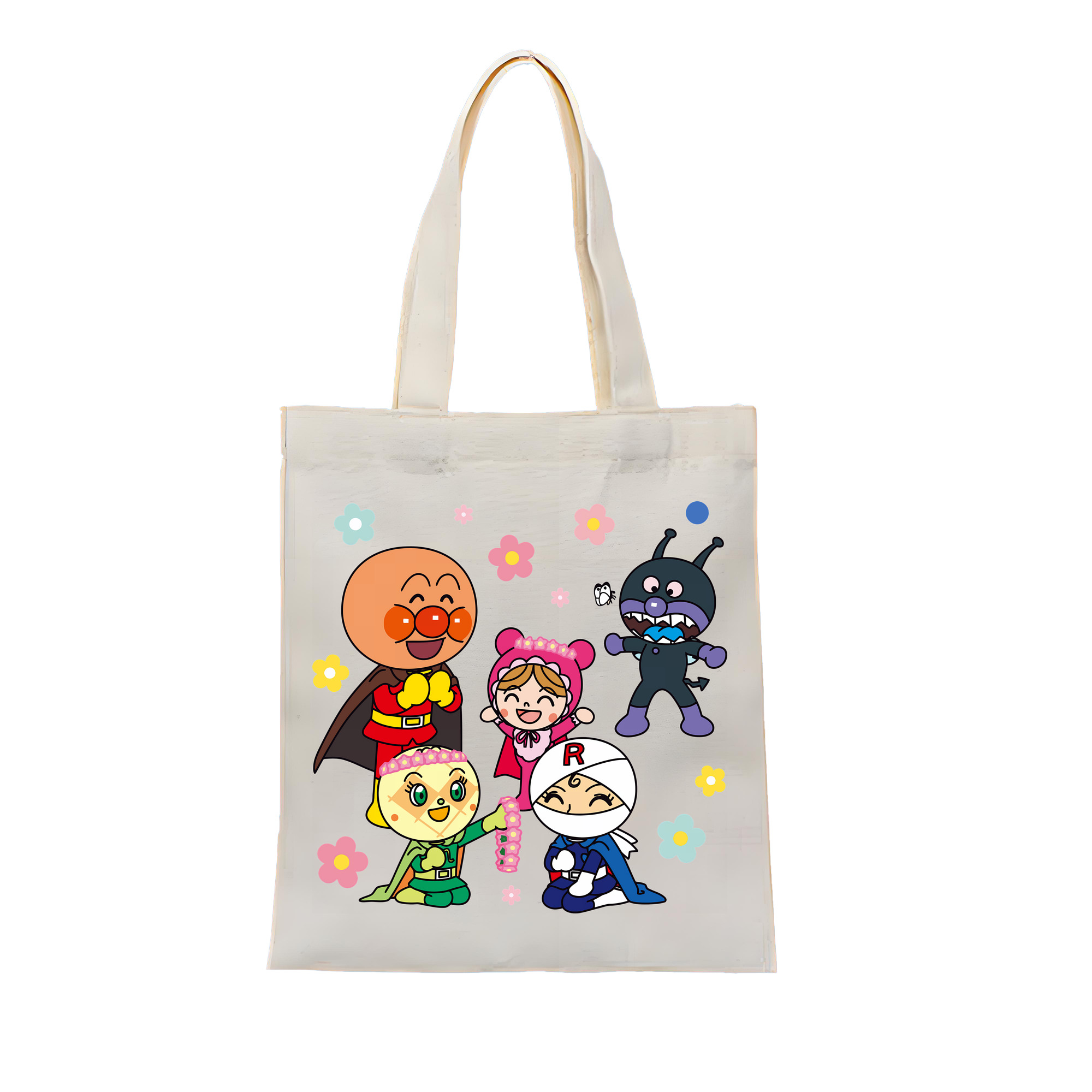 （画像用） アンパンマン Anpanman 縦型キャンバス生地手提げバッグ　トートバッグ