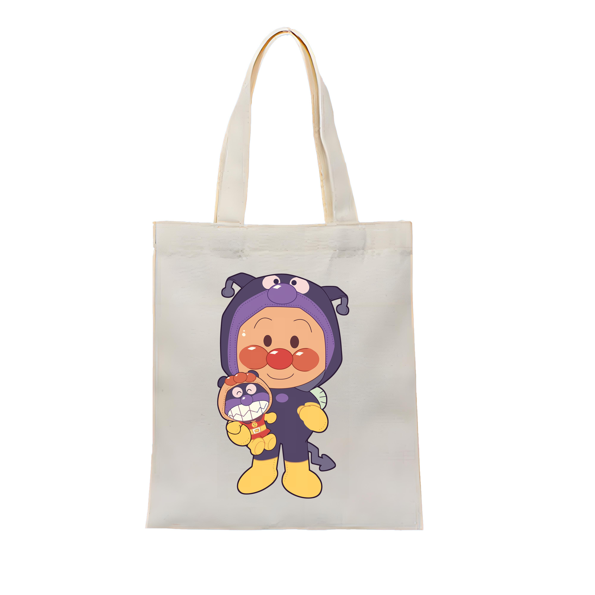 （画像用） アンパンマン Anpanman 縦型キャンバス生地手提げバッグ　トートバッグ