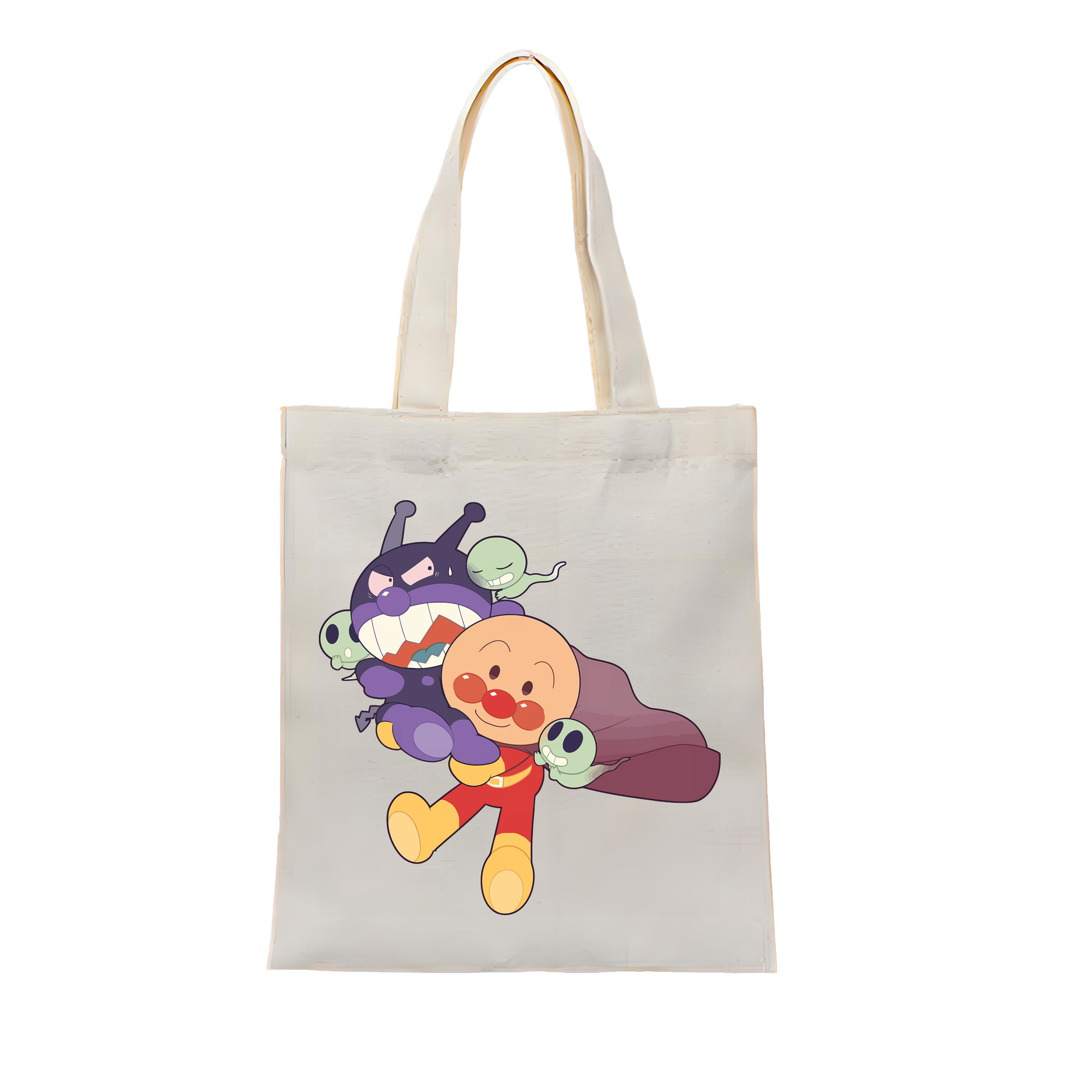 （画像用） アンパンマン Anpanman 縦型キャンバス生地手提げバッグ　トートバッグ