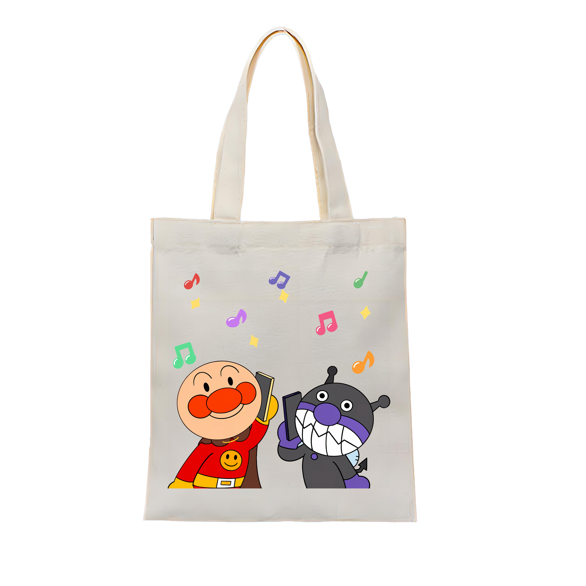 （画像用） アンパンマン Anpanman 縦型キャンバス生地手提げバッグ　トートバッグ
