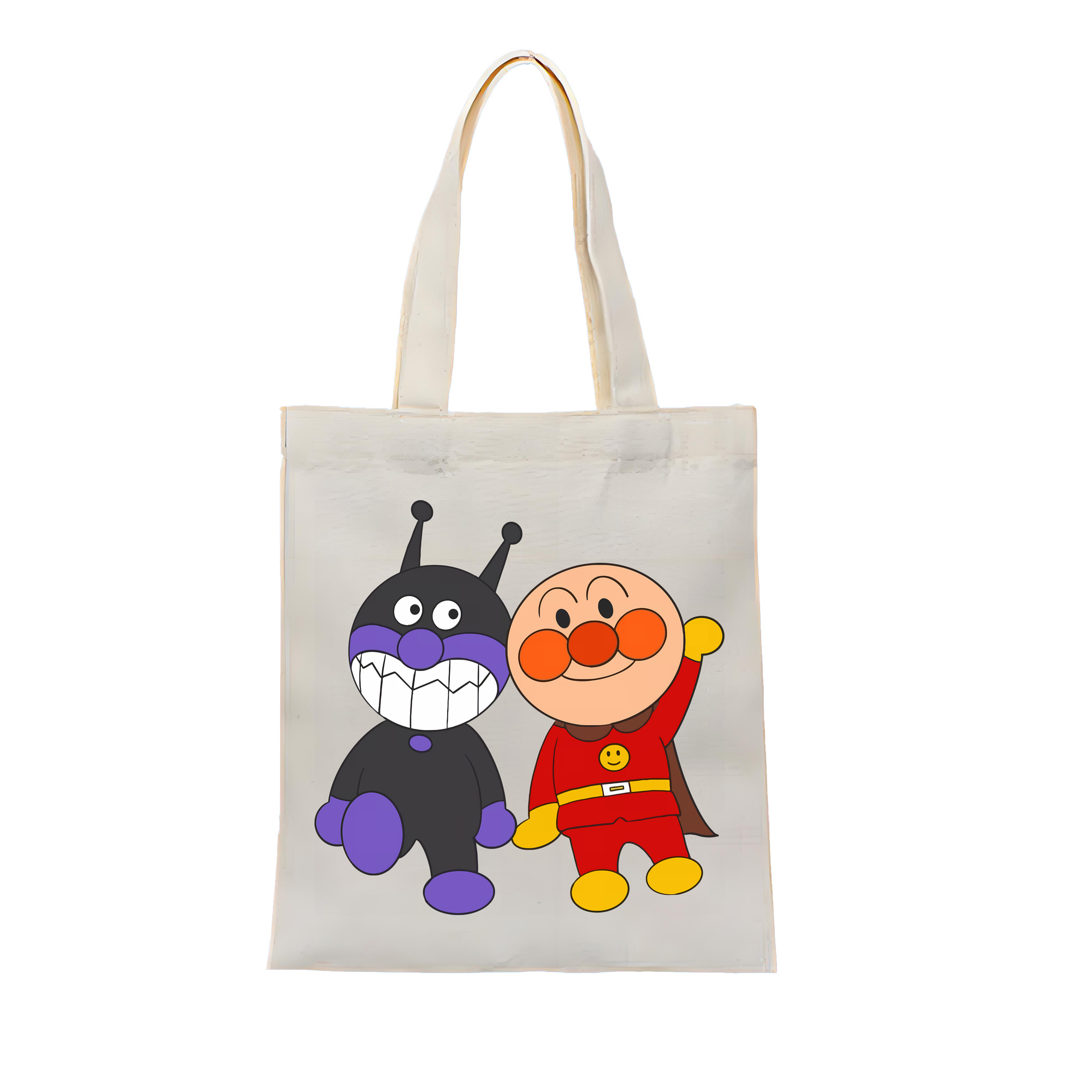 （画像用） アンパンマン Anpanman 縦型キャンバス生地手提げバッグ　トートバッグ