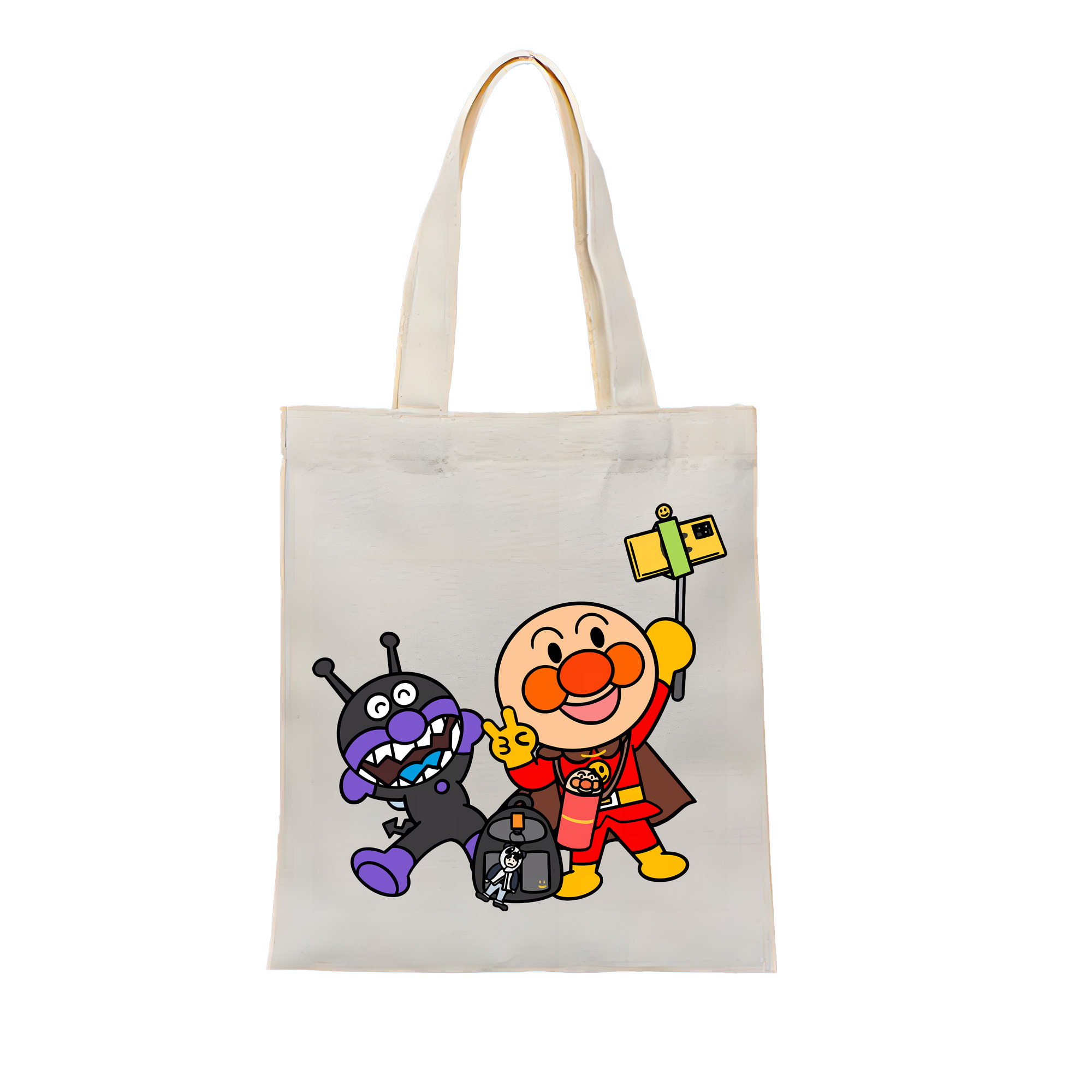（画像用） アンパンマン Anpanman 縦型キャンバス生地手提げバッグ　トートバッグ