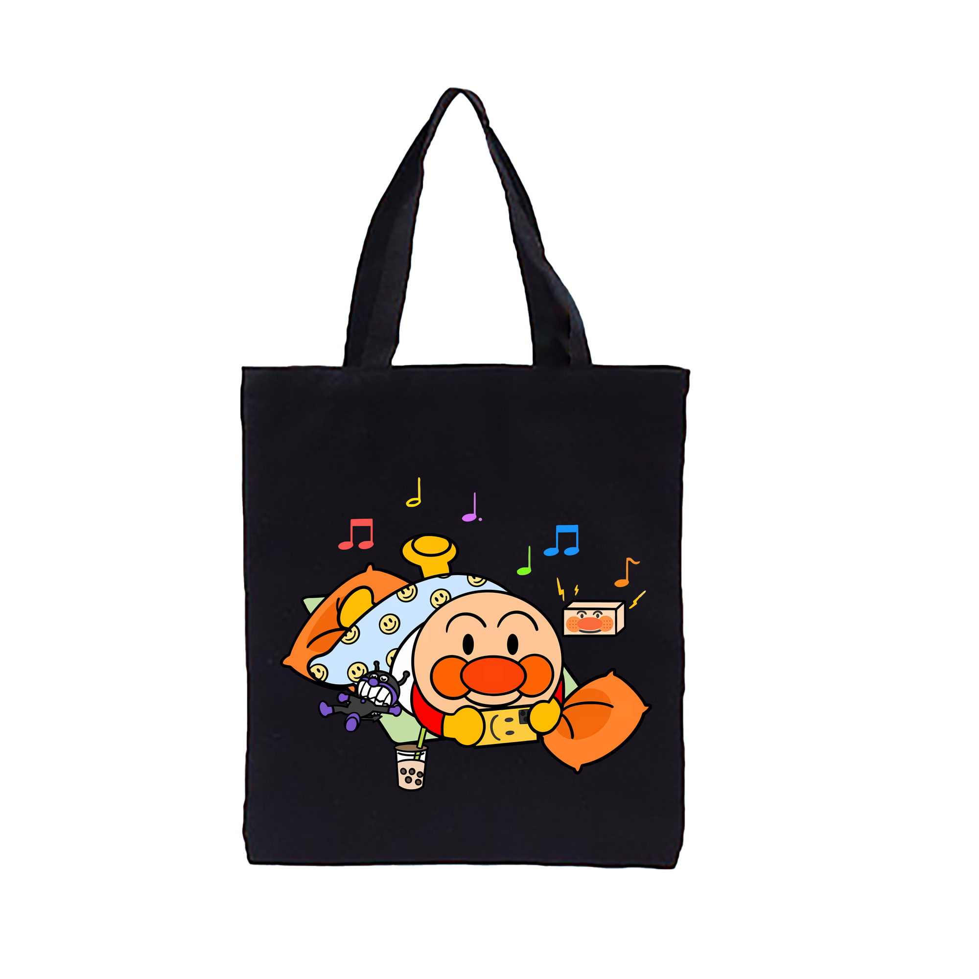 （画像用） アンパンマン Anpanman 縦型キャンバス生地手提げバッグ　トートバッグ