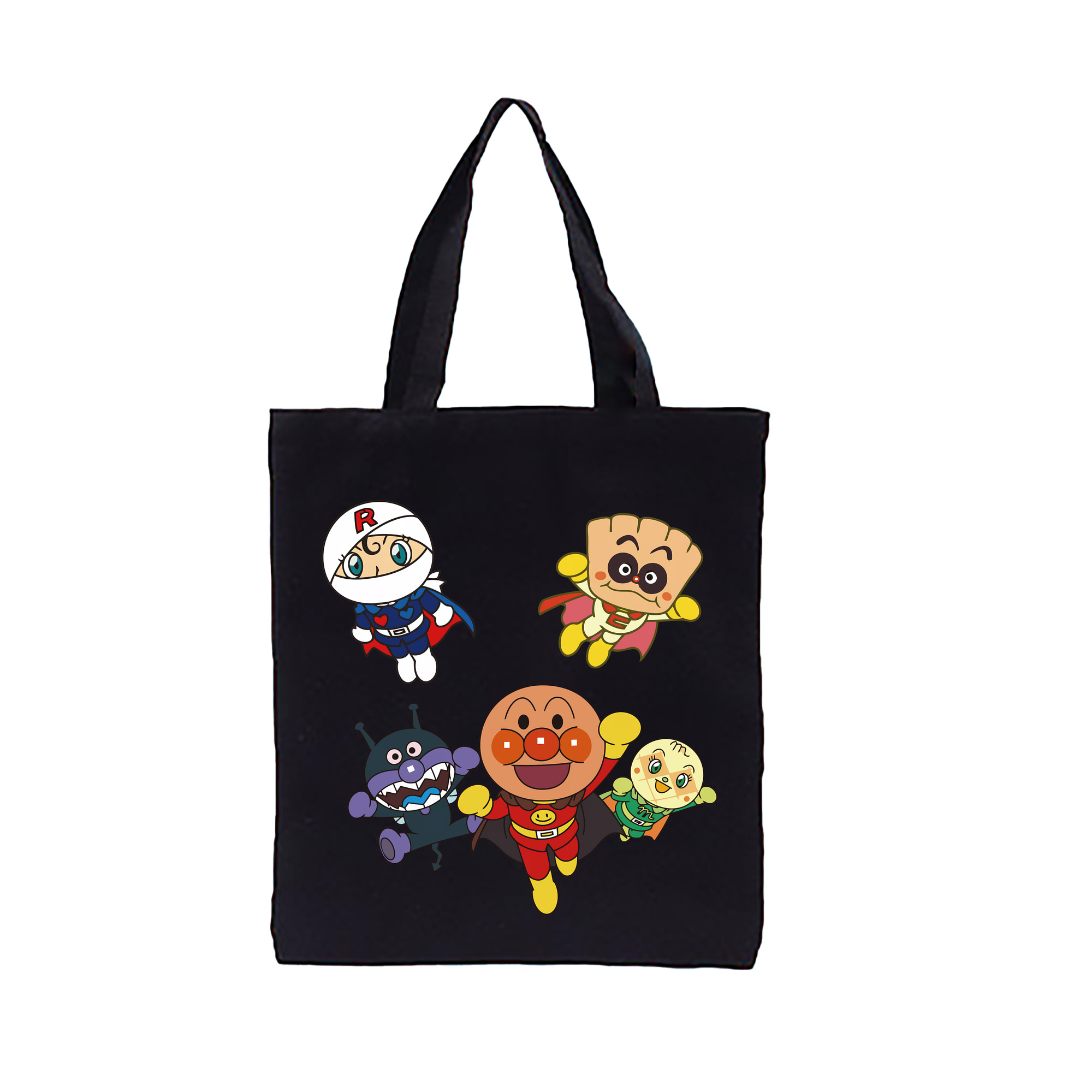 （画像用） アンパンマン Anpanman 縦型キャンバス生地手提げバッグ　トートバッグ