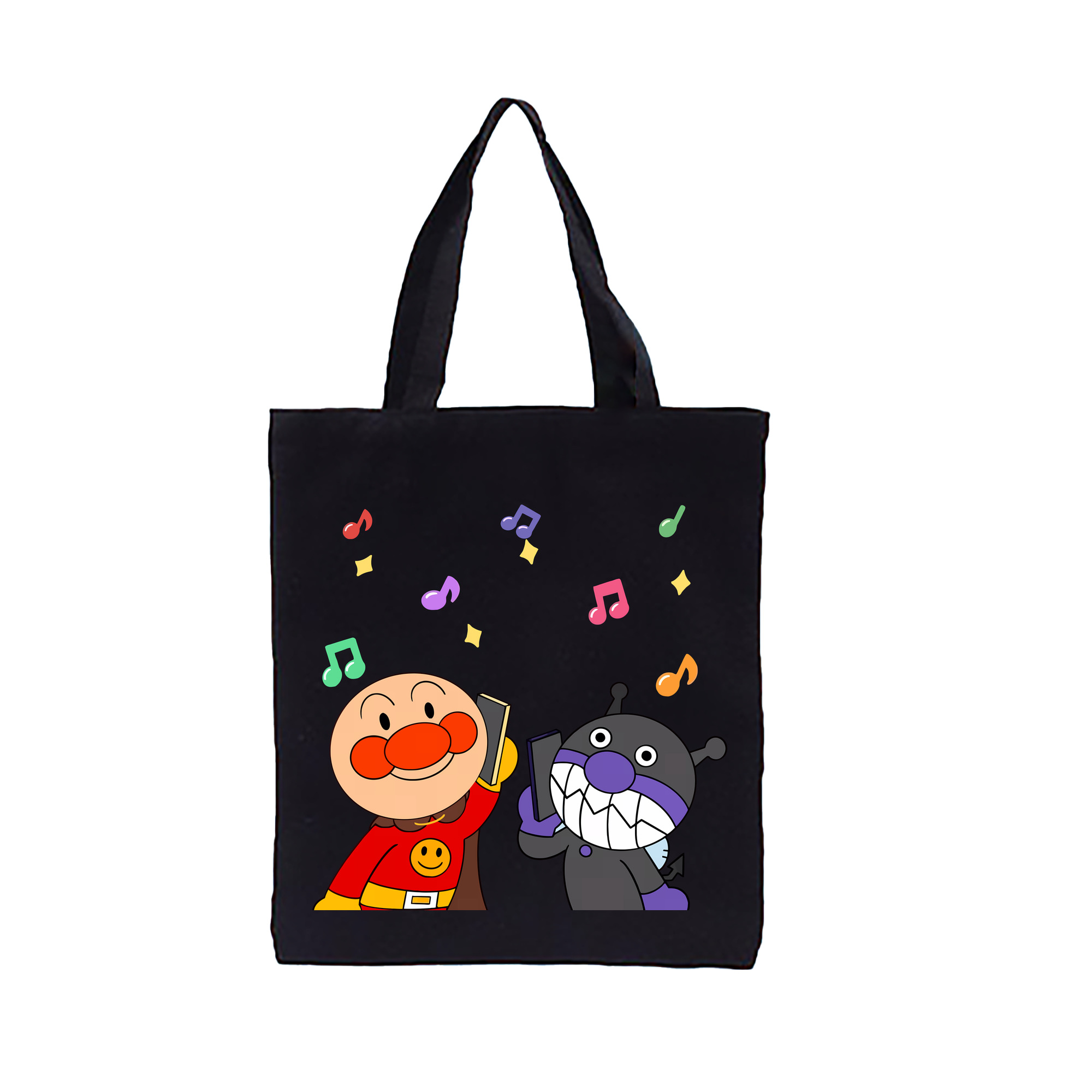 （画像用） アンパンマン Anpanman 縦型キャンバス生地手提げバッグ　トートバッグ