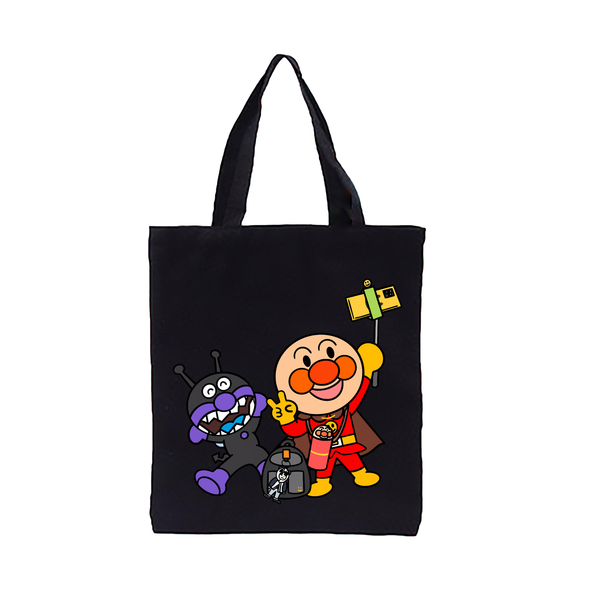 （画像用） アンパンマン Anpanman 縦型キャンバス生地手提げバッグ　トートバッグ