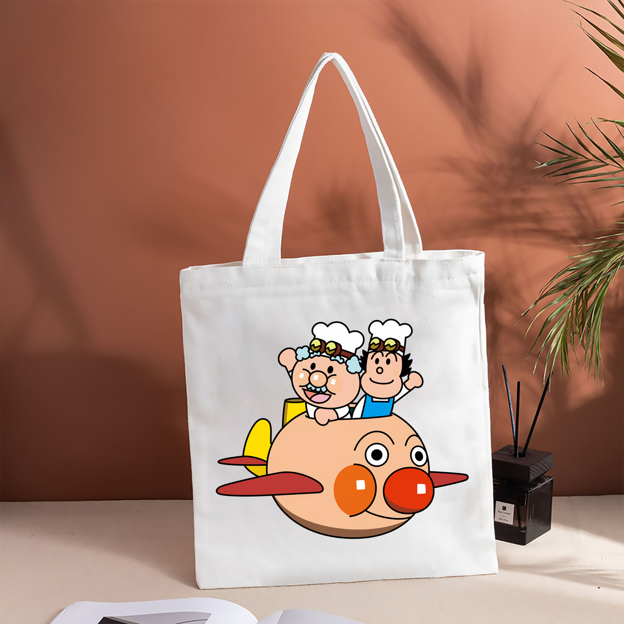 アンパンマン Anpanman 縦型キャンバス生地手提げバッグ　トートバッグ