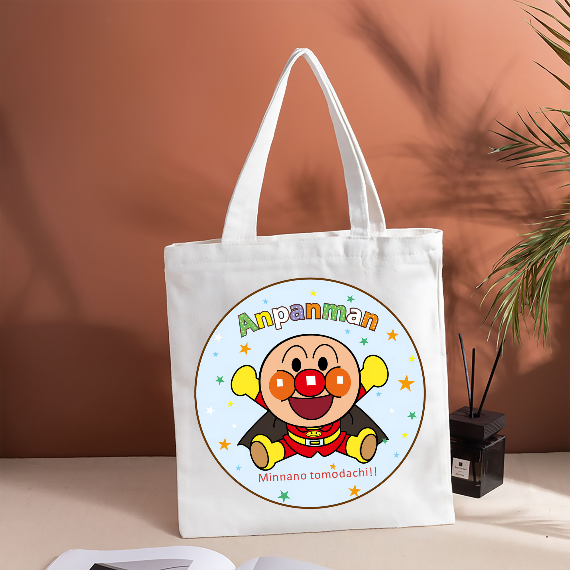 アンパンマン Anpanman 縦型キャンバス生地手提げバッグ　トートバッグ