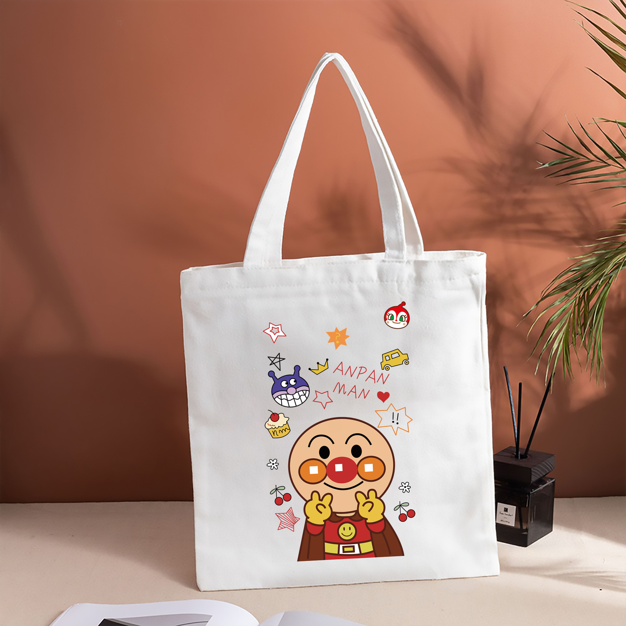 アンパンマン Anpanman 縦型キャンバス生地手提げバッグ　トートバッグ