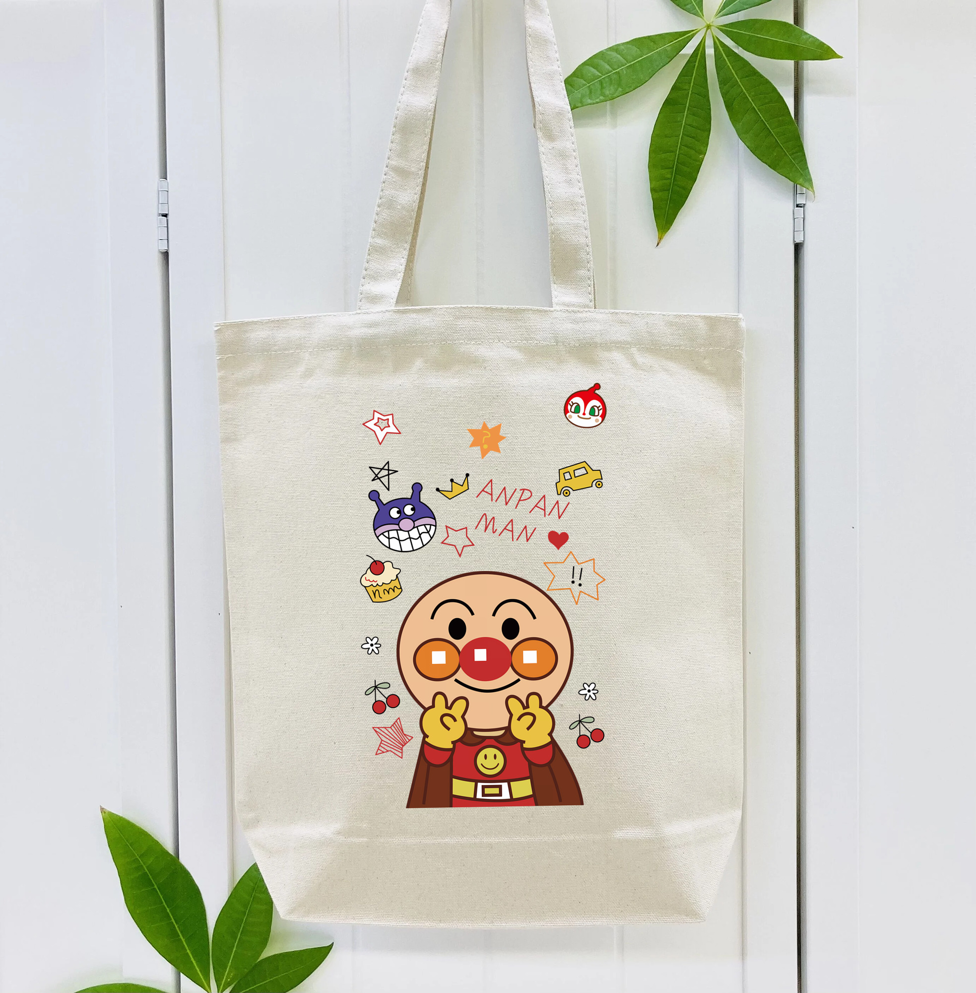 アンパンマン Anpanman 縦型キャンバス生地手提げバッグ　トートバッグ