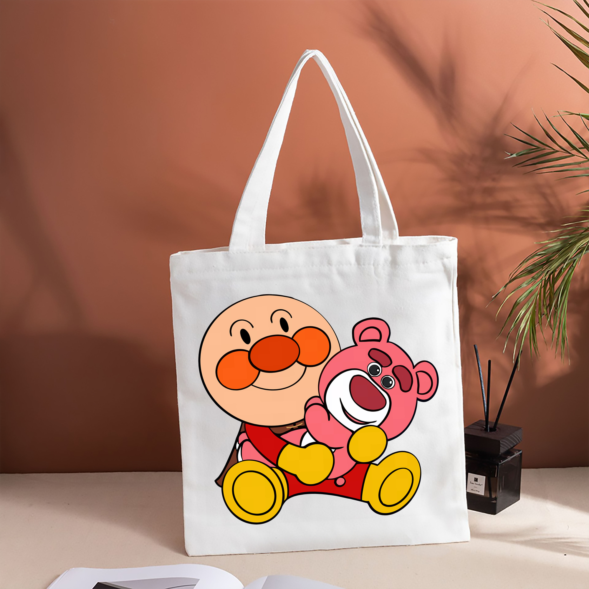 アンパンマン Anpanman 縦型キャンバス生地手提げバッグ　トートバッグ
