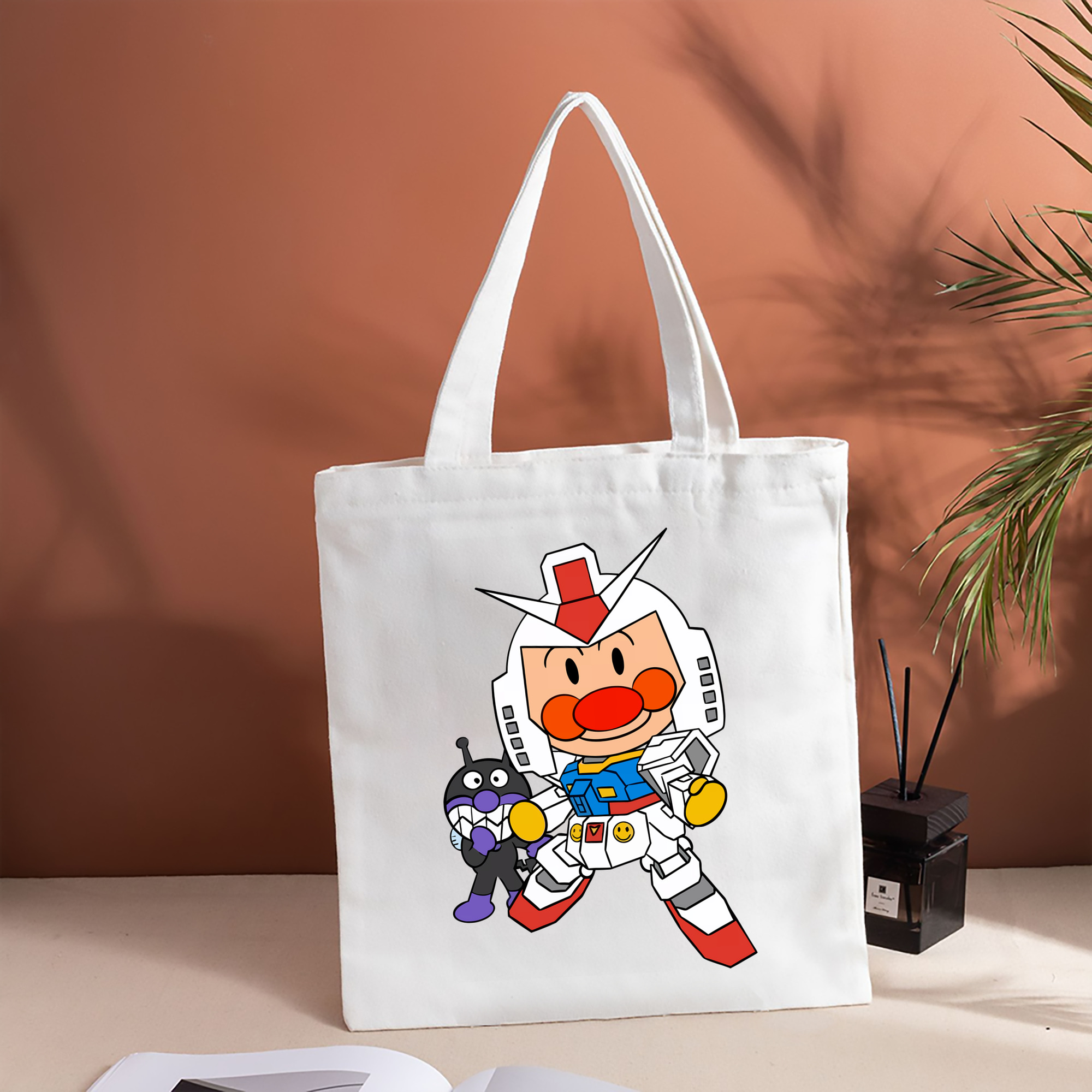 アンパンマン Anpanman 縦型キャンバス生地手提げバッグ　トートバッグ
