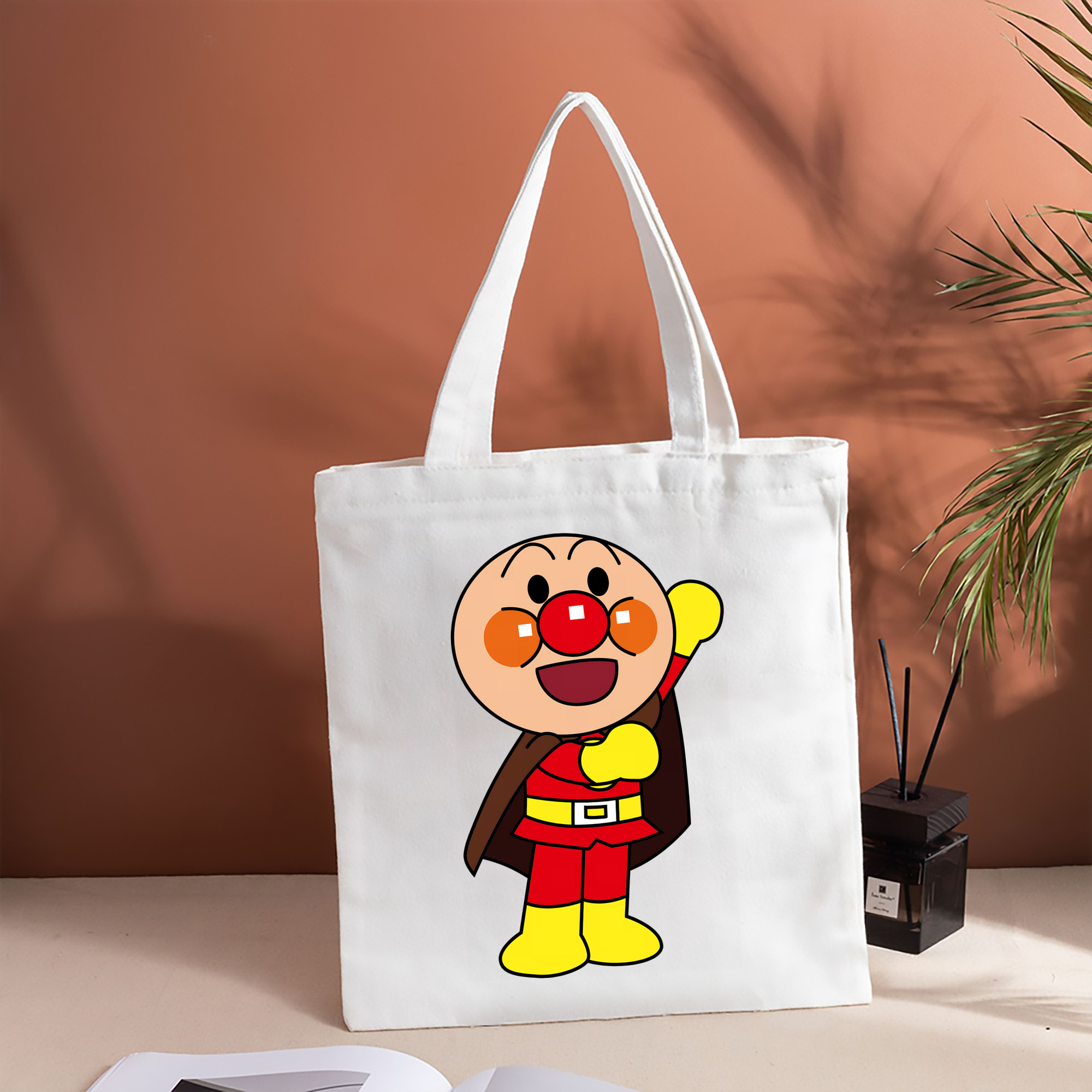 アンパンマン Anpanman 縦型キャンバス生地手提げバッグ　トートバッグ