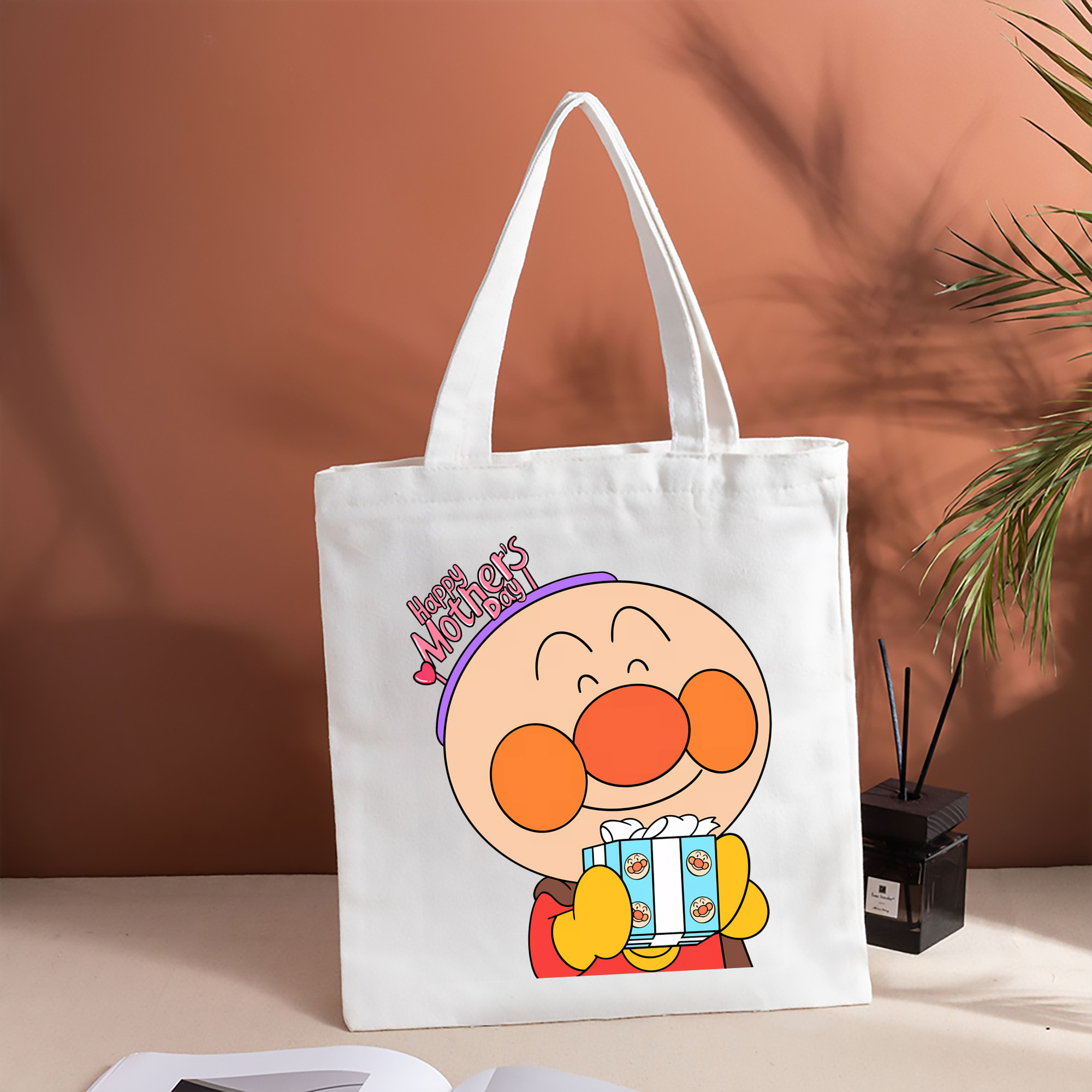 アンパンマン Anpanman 縦型キャンバス生地手提げバッグ　トートバッグ