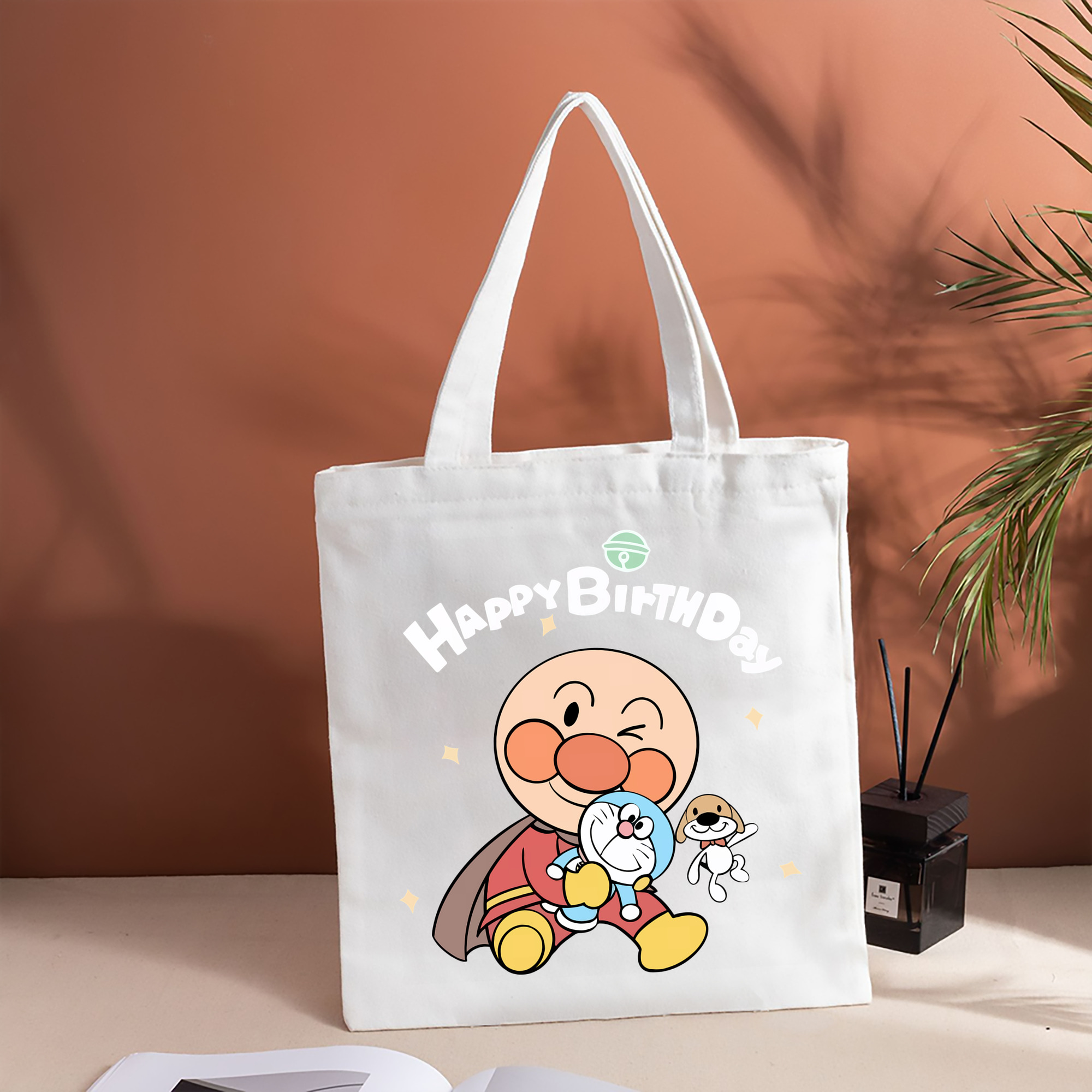 アンパンマン Anpanman 縦型キャンバス生地手提げバッグ　トートバッグ