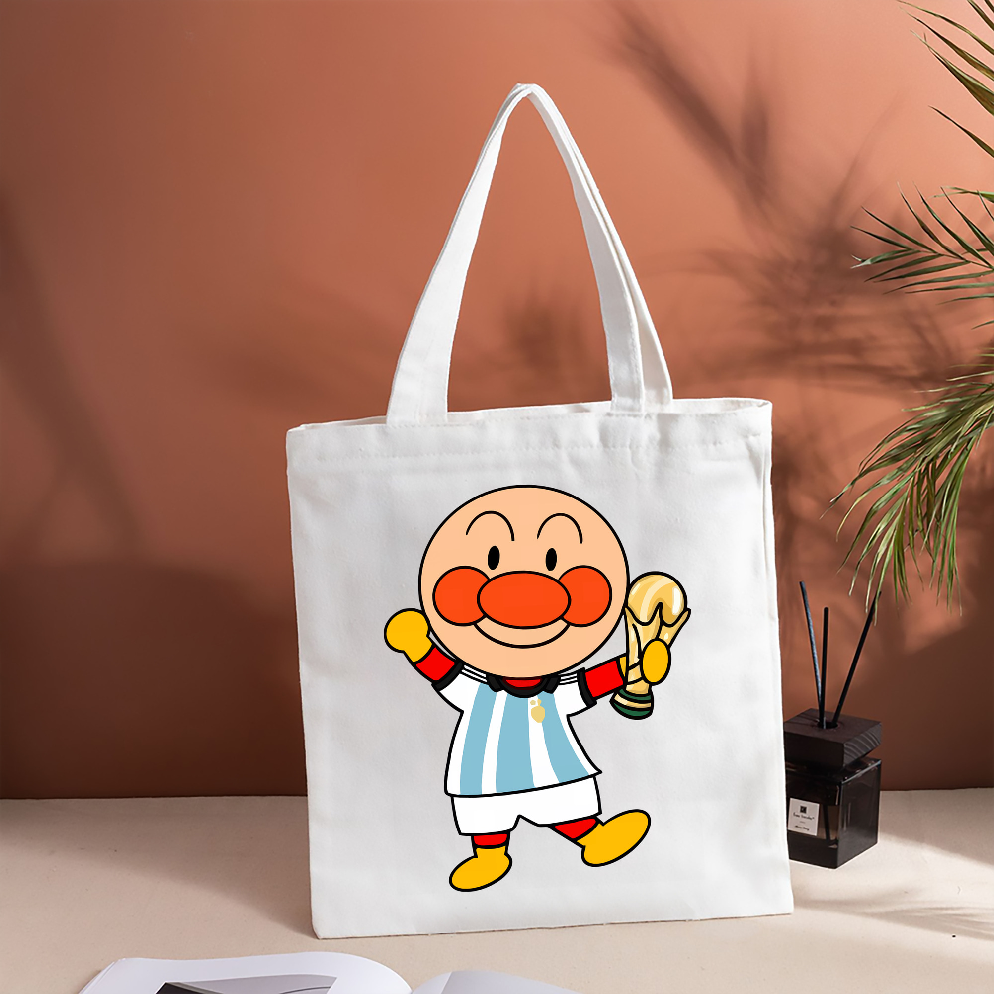 アンパンマン Anpanman 縦型キャンバス生地手提げバッグ　トートバッグ
