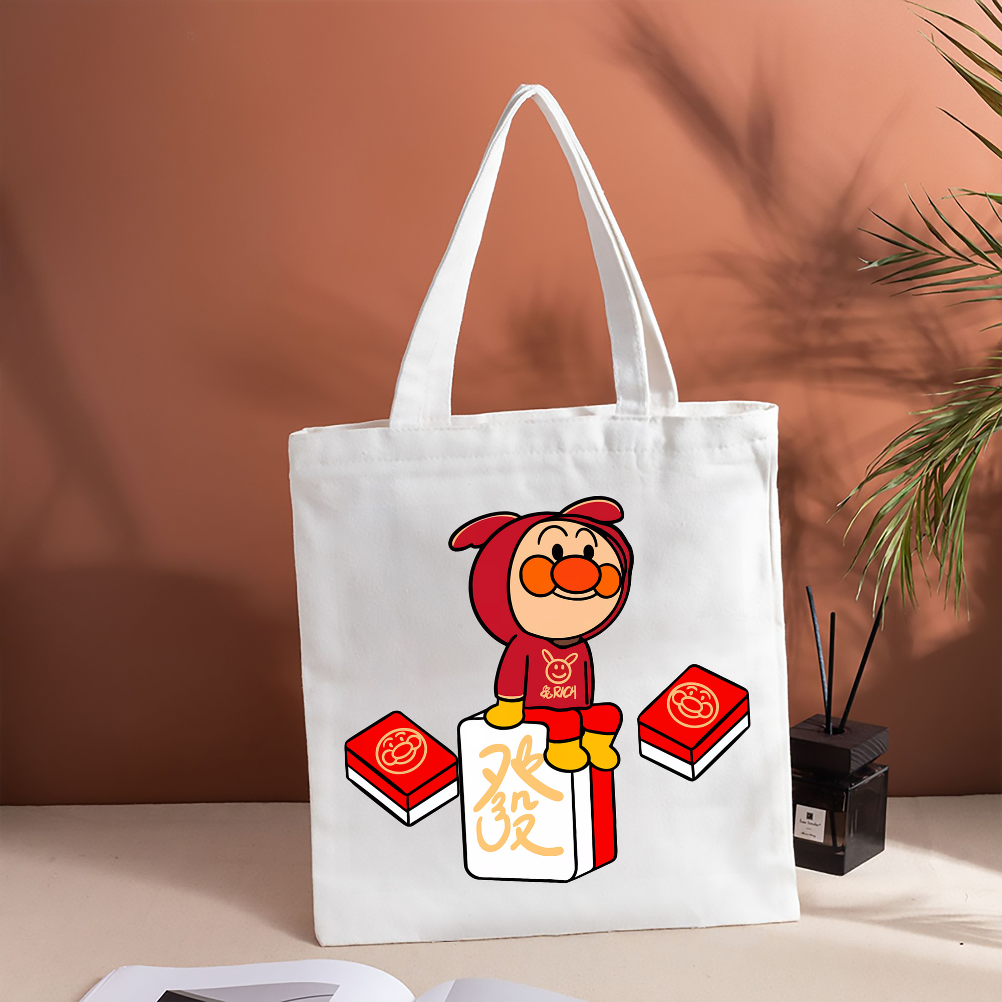 アンパンマン Anpanman 縦型キャンバス生地手提げバッグ　トートバッグ
