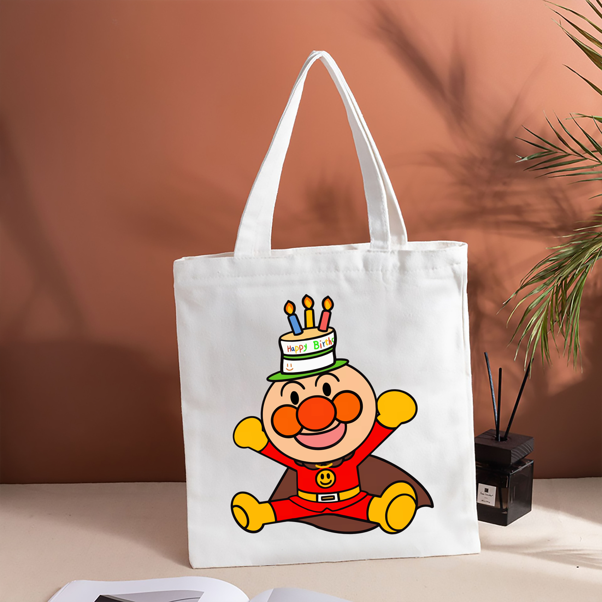 アンパンマン Anpanman 縦型キャンバス生地手提げバッグ　トートバッグ
