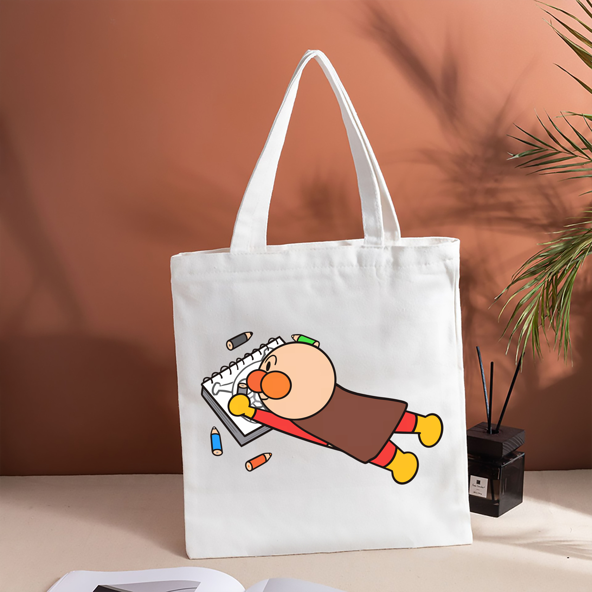 アンパンマン Anpanman 縦型キャンバス生地手提げバッグ　トートバッグ