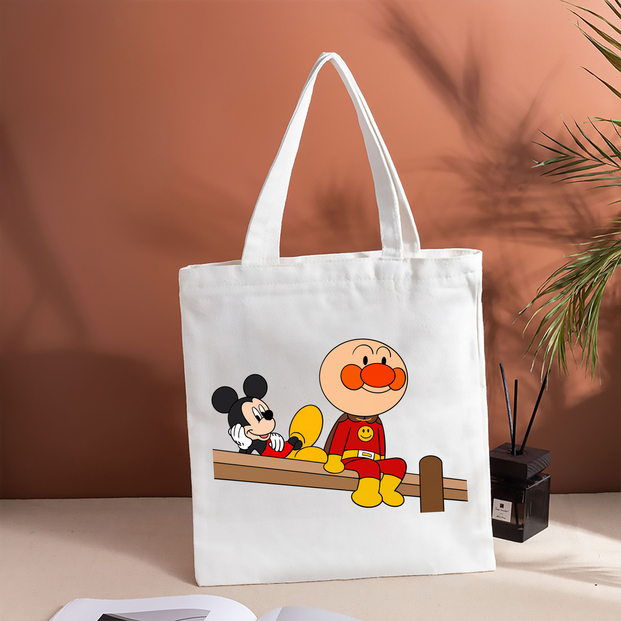 アンパンマン Anpanman 縦型キャンバス生地手提げバッグ　トートバッグ