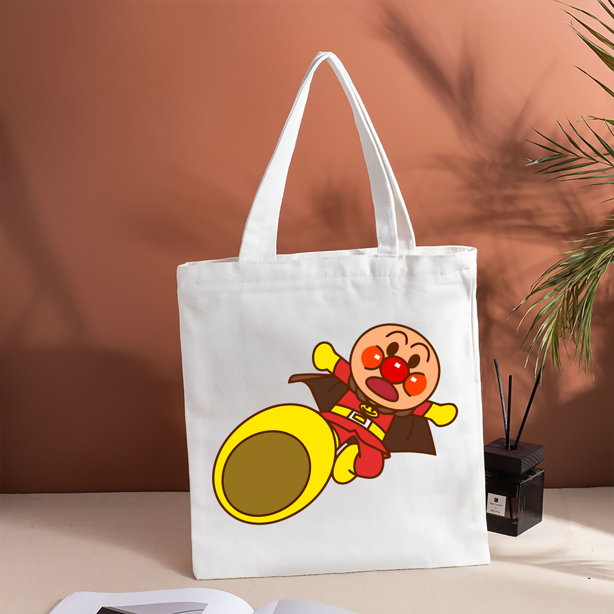 アンパンマン Anpanman 縦型キャンバス生地手提げバッグ　トートバッグ