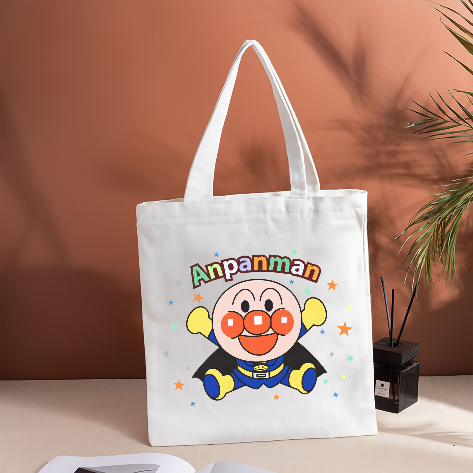 アンパンマン Anpanman 縦型キャンバス生地手提げバッグ　トートバッグ