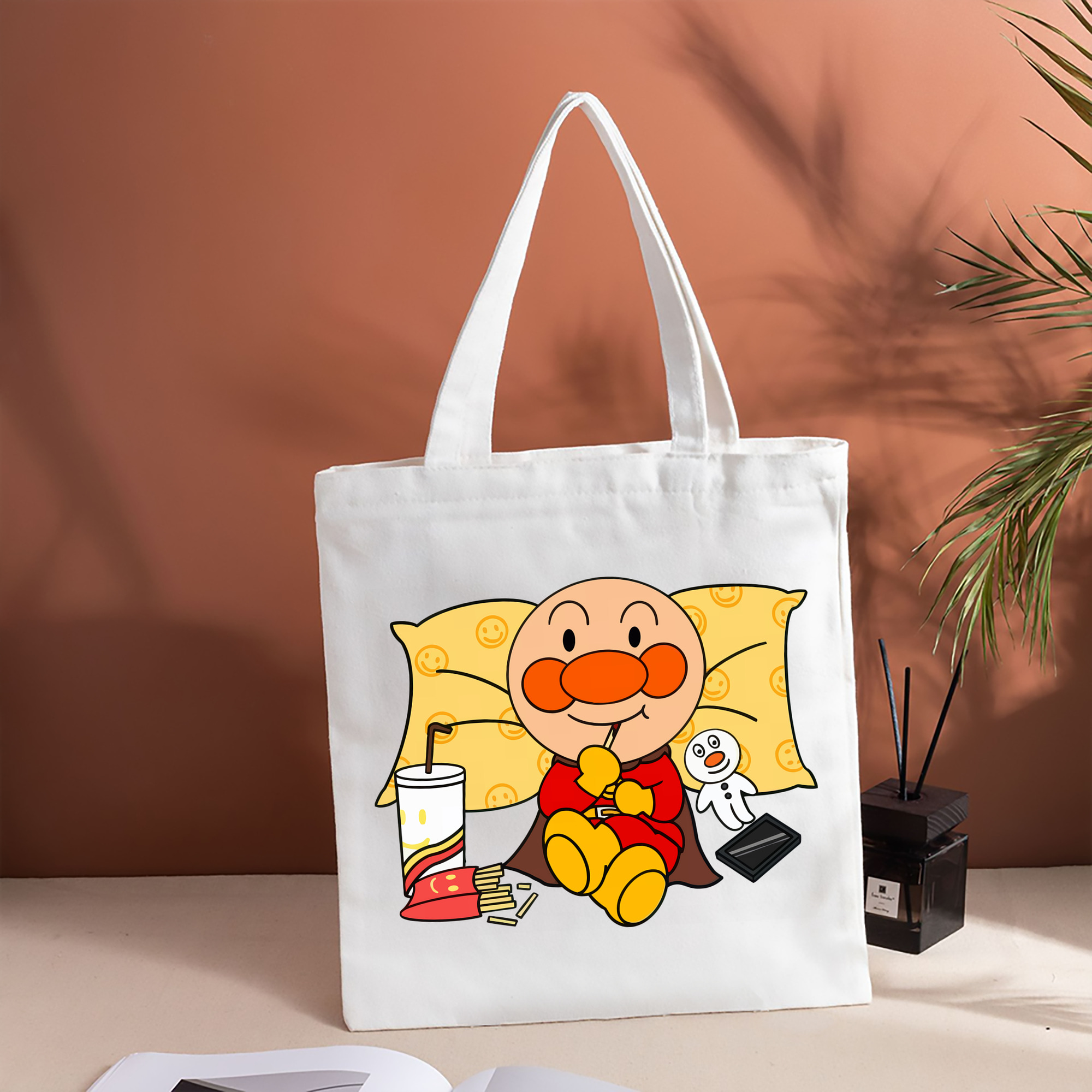 アンパンマン Anpanman 縦型キャンバス生地手提げバッグ　トートバッグ