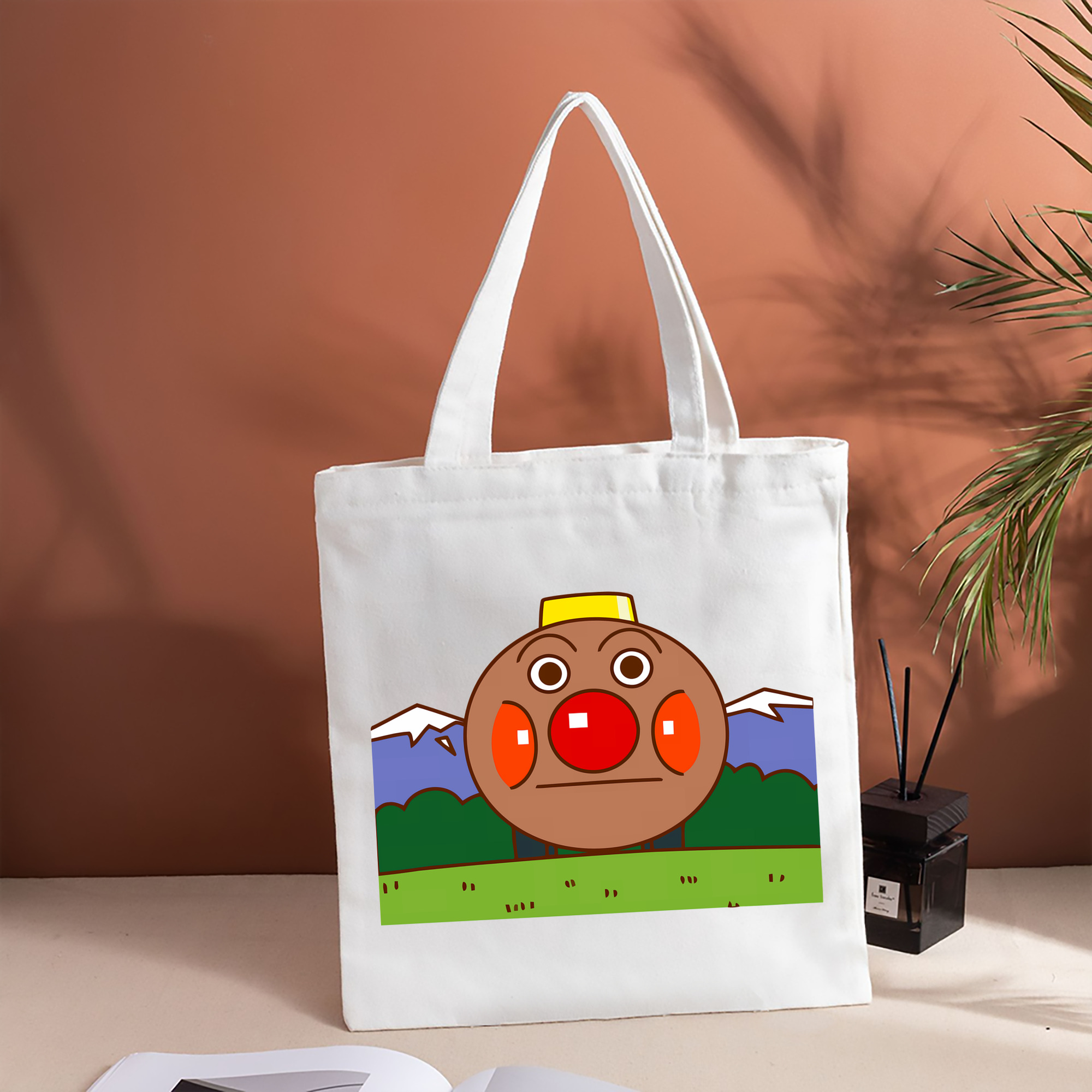 アンパンマン Anpanman 縦型キャンバス生地手提げバッグ　トートバッグ