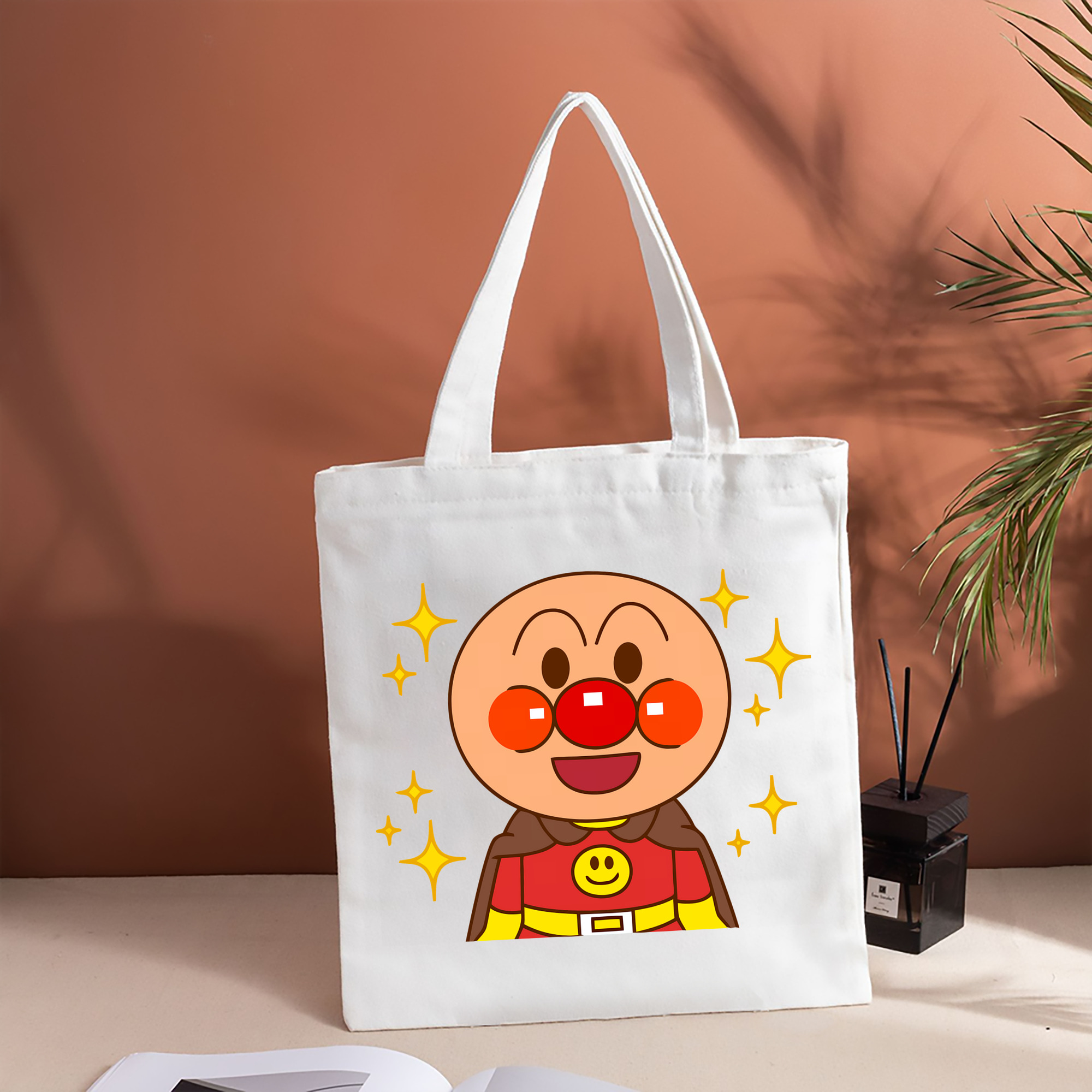 アンパンマン Anpanman 縦型キャンバス生地手提げバッグ　トートバッグ