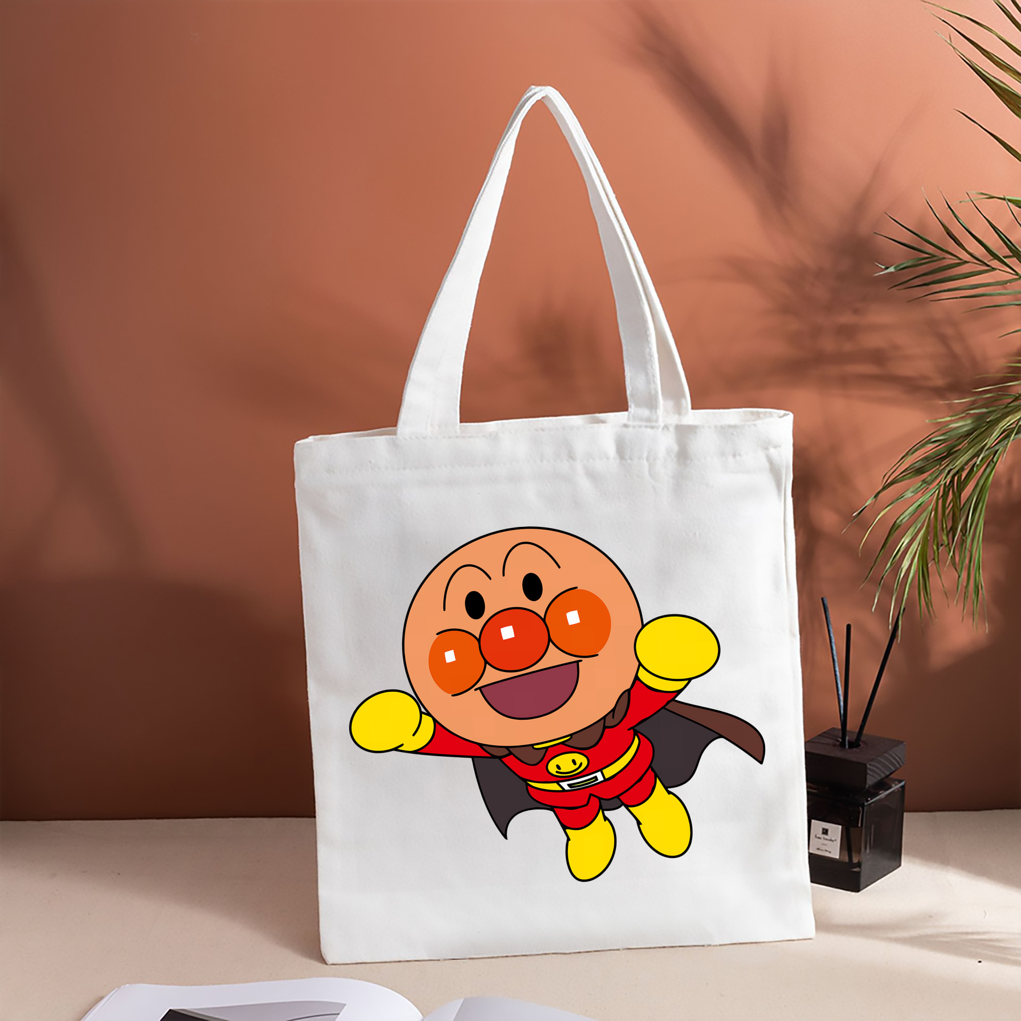 アンパンマン Anpanman 縦型キャンバス生地手提げバッグ　トートバッグ