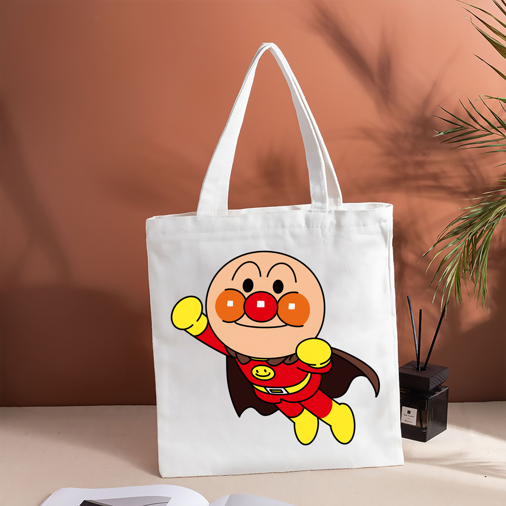 アンパンマン Anpanman 縦型キャンバス生地手提げバッグ　トートバッグ