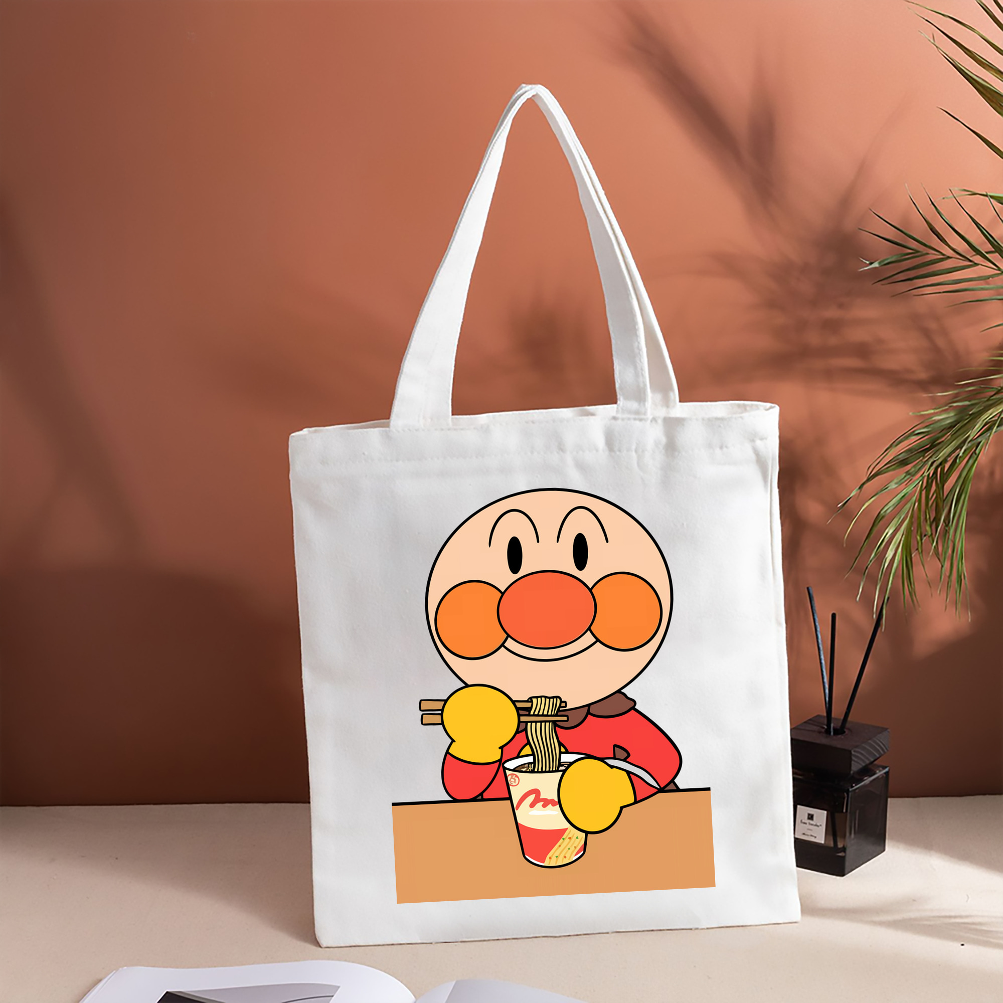 アンパンマン Anpanman 縦型キャンバス生地手提げバッグ　トートバッグ